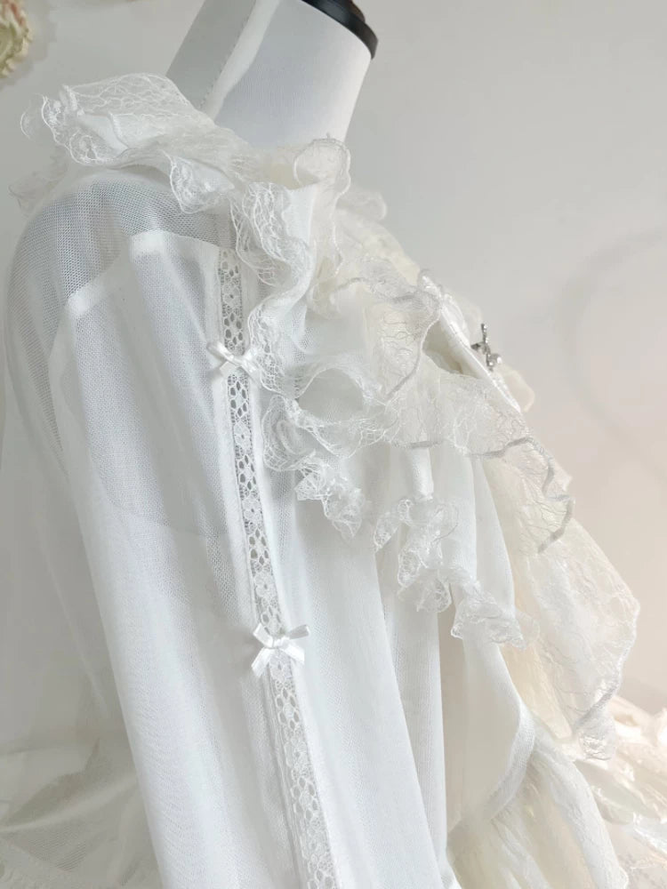 Mist Cardigan - Lightweight Sweet Lolita Bolero, Ruffle Details 44496:810960