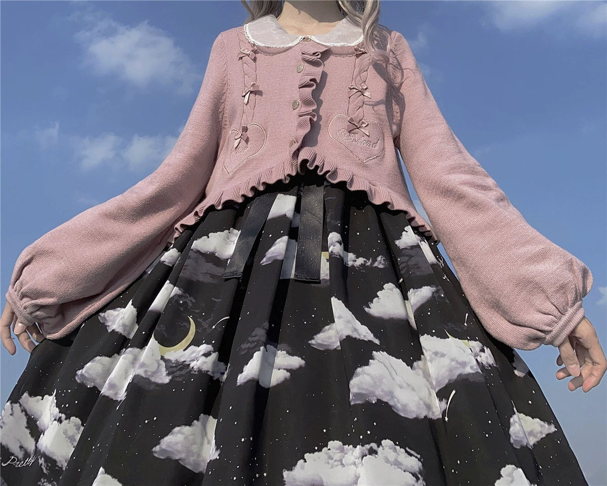 Sugar Frost - Sweet Lolita Cardigan Knit Embroidered Sweater