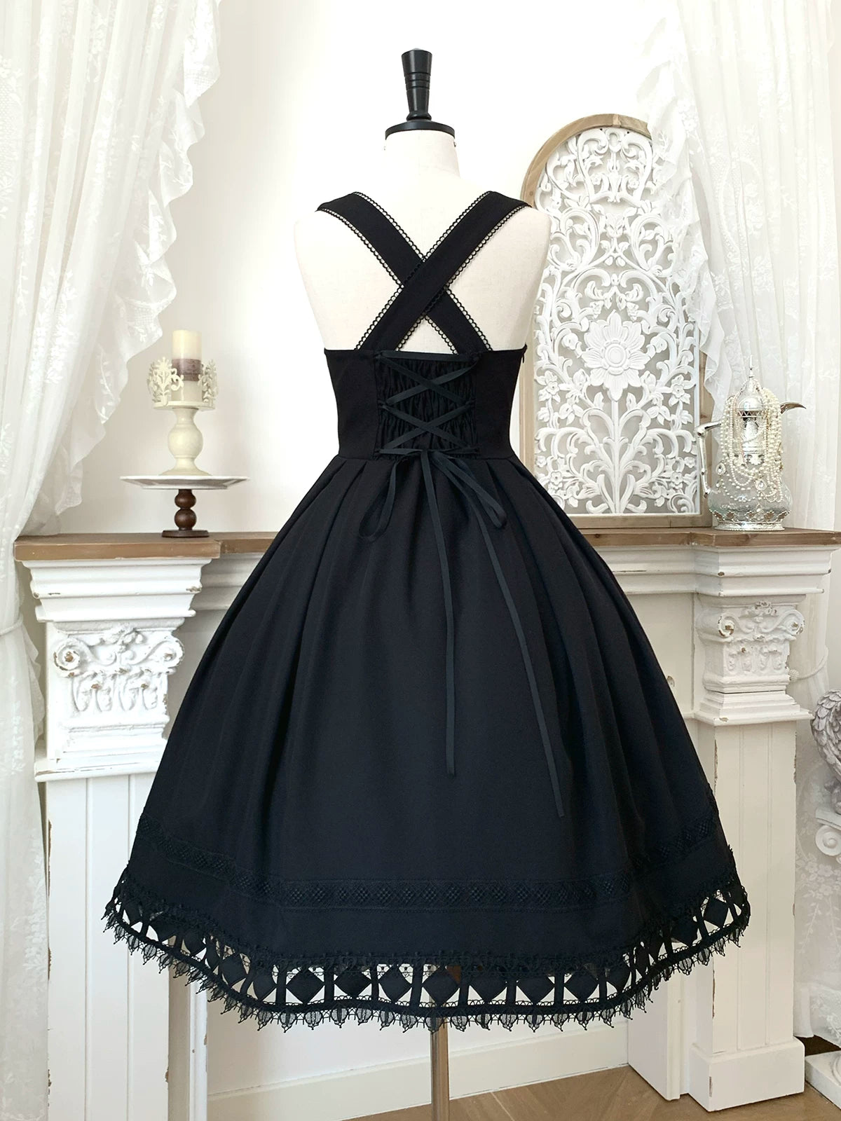 Serenade - Bust-Supporting Elegant Lolita JSK Dress, Three Length Styles 44419:807409