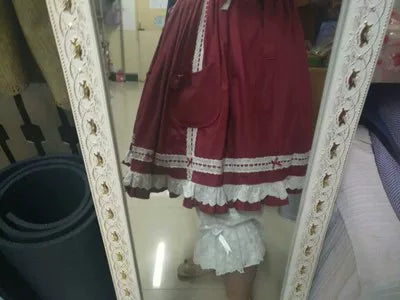 Cotton Lolita Long Bloomers, Multi-Layer Ruffle Lace Trim 45929:868720