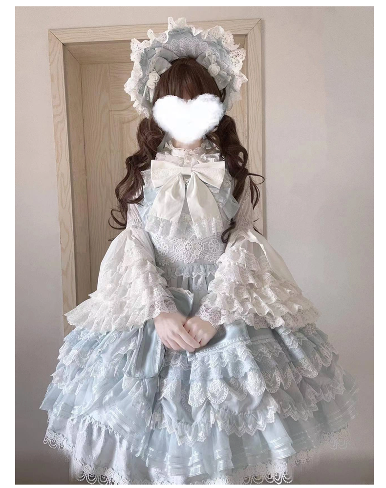 Plum Tree - Liliya's Secrets - Cotton Lolita Shirt Princess Sleeve Gorgeous Lolita Blouse XS white