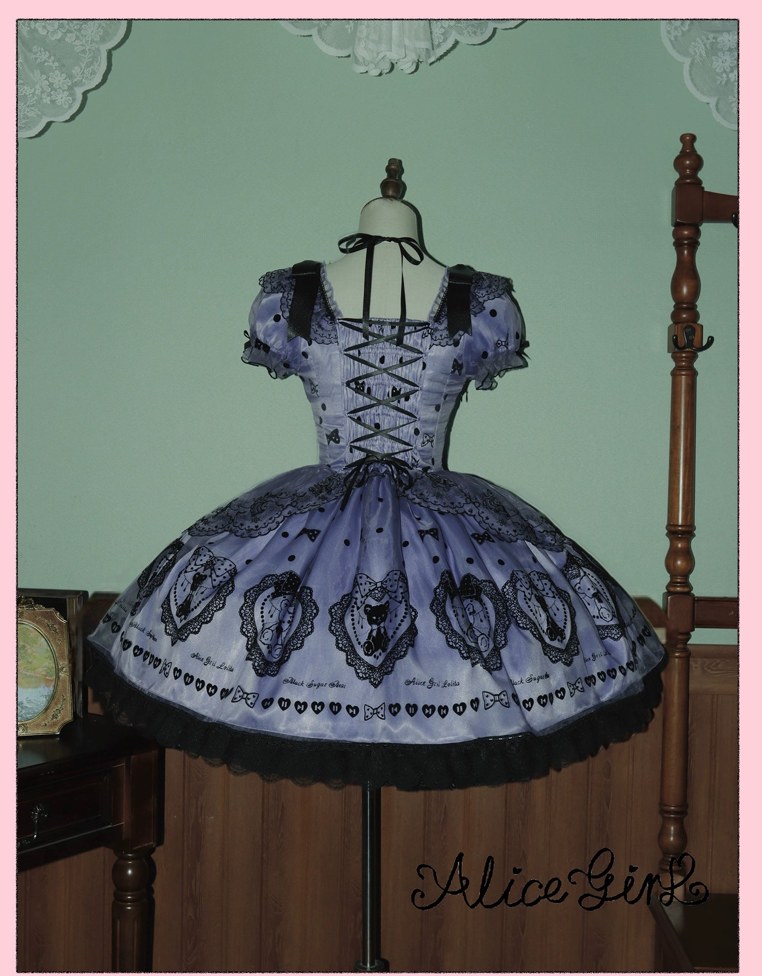 Alice Girl - Brown Sugar Bear - Printed Sweet Lolita Dress, Multiple Styles 43697:783255