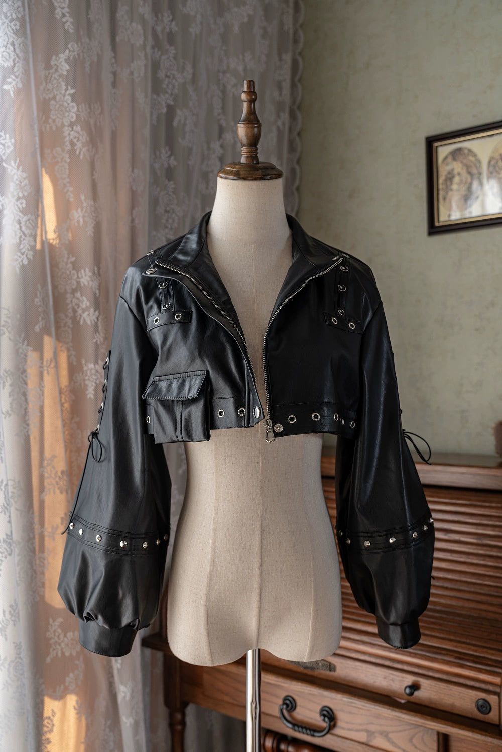YingLuoFu - Bleeding Strawberry - Gothic Lolita JSK Dress With Jacket/Rib Chain Accessory (L M S XL) 43262:771735