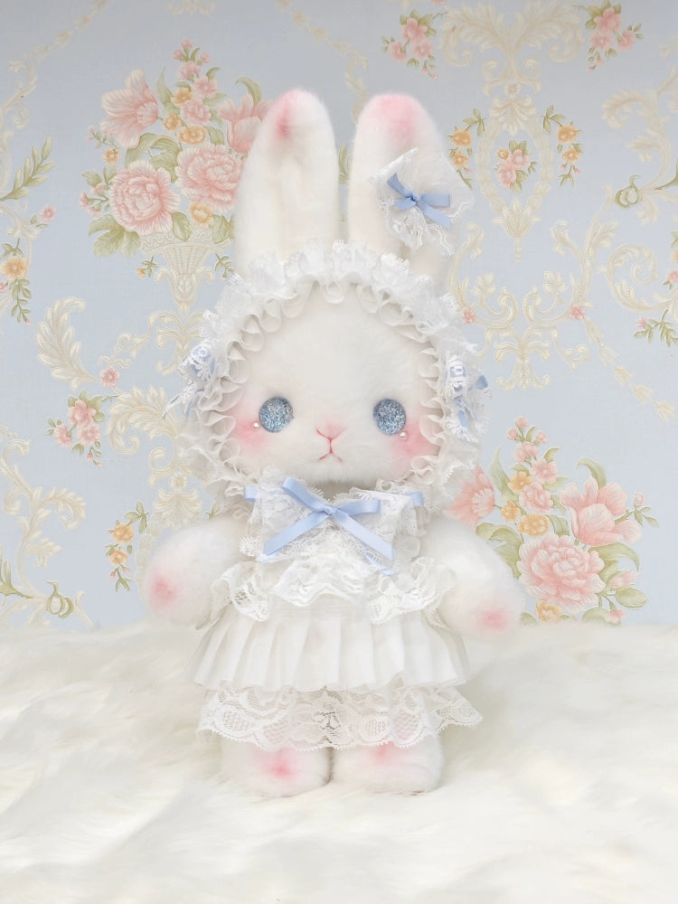 Bear Star - Posable Plush Bunny Lolita Bag, Detachable Pearl Chains Blue Bunny Bag + Crossbody Chain