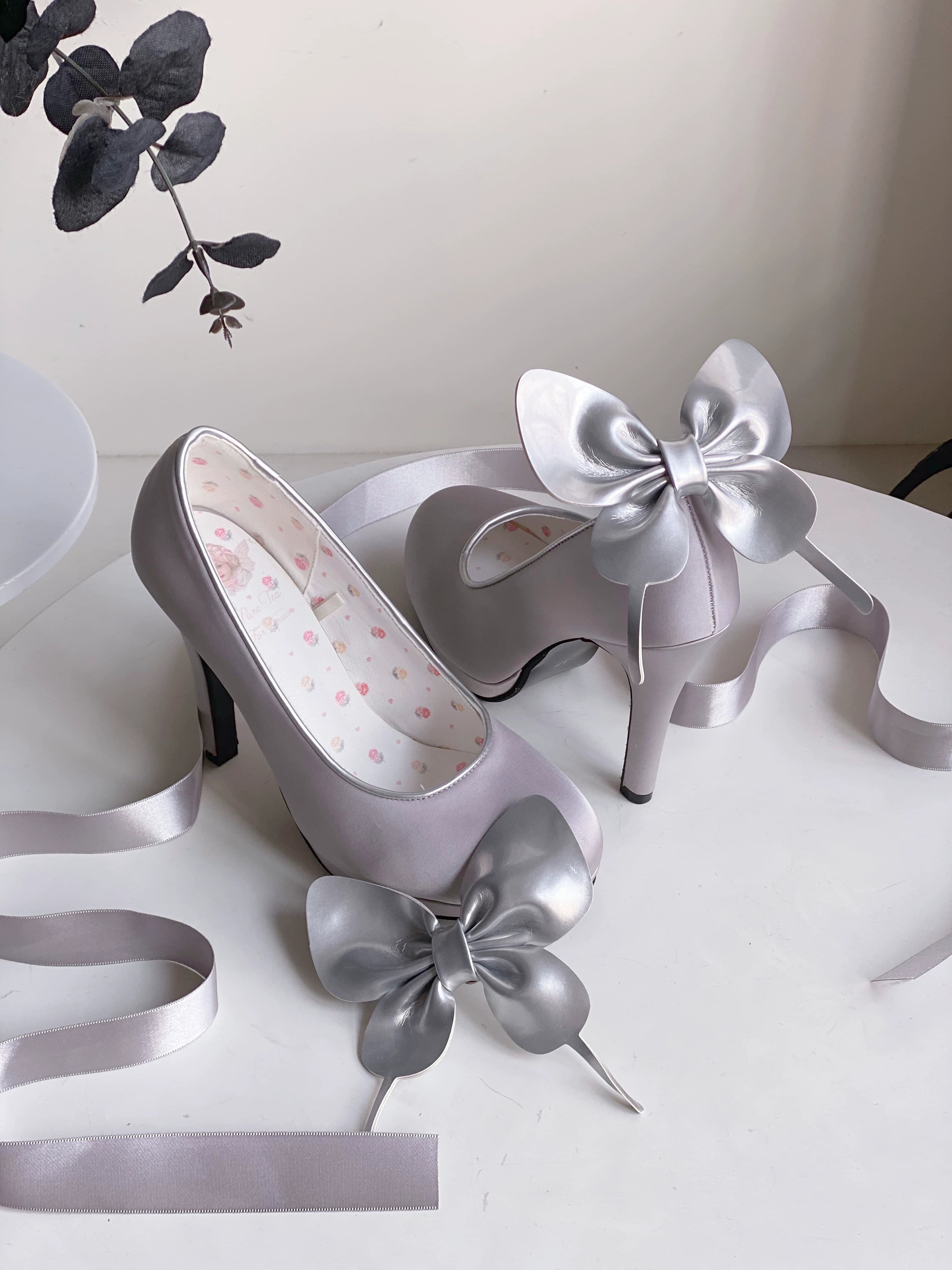 Pure Tea For Dream~Butterfly Specimen~Ballet Style Lolita Shoes Elegant Platform Lolita Heels 40134:650374