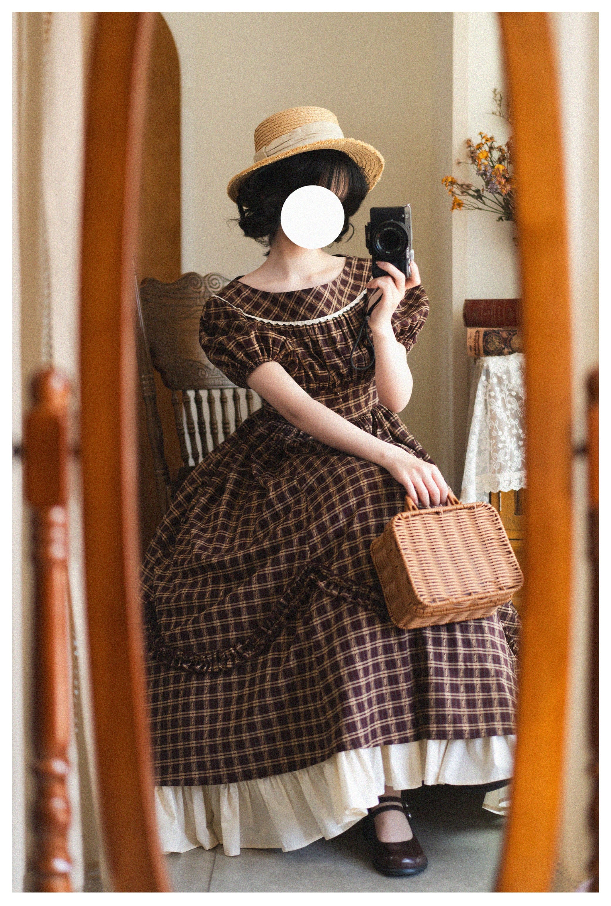Forest Wardrobe~Forest Picnic~Classic Lolita OP Dress with Off-Shoulder and Lifting Hem 42756:752099