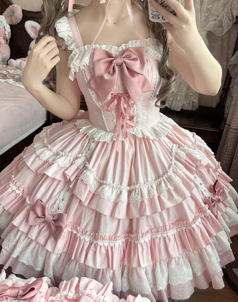 Sweet Mousse - Dreamy Sweet Lolita JSK Dress, Tiered Skirt 44761:821321