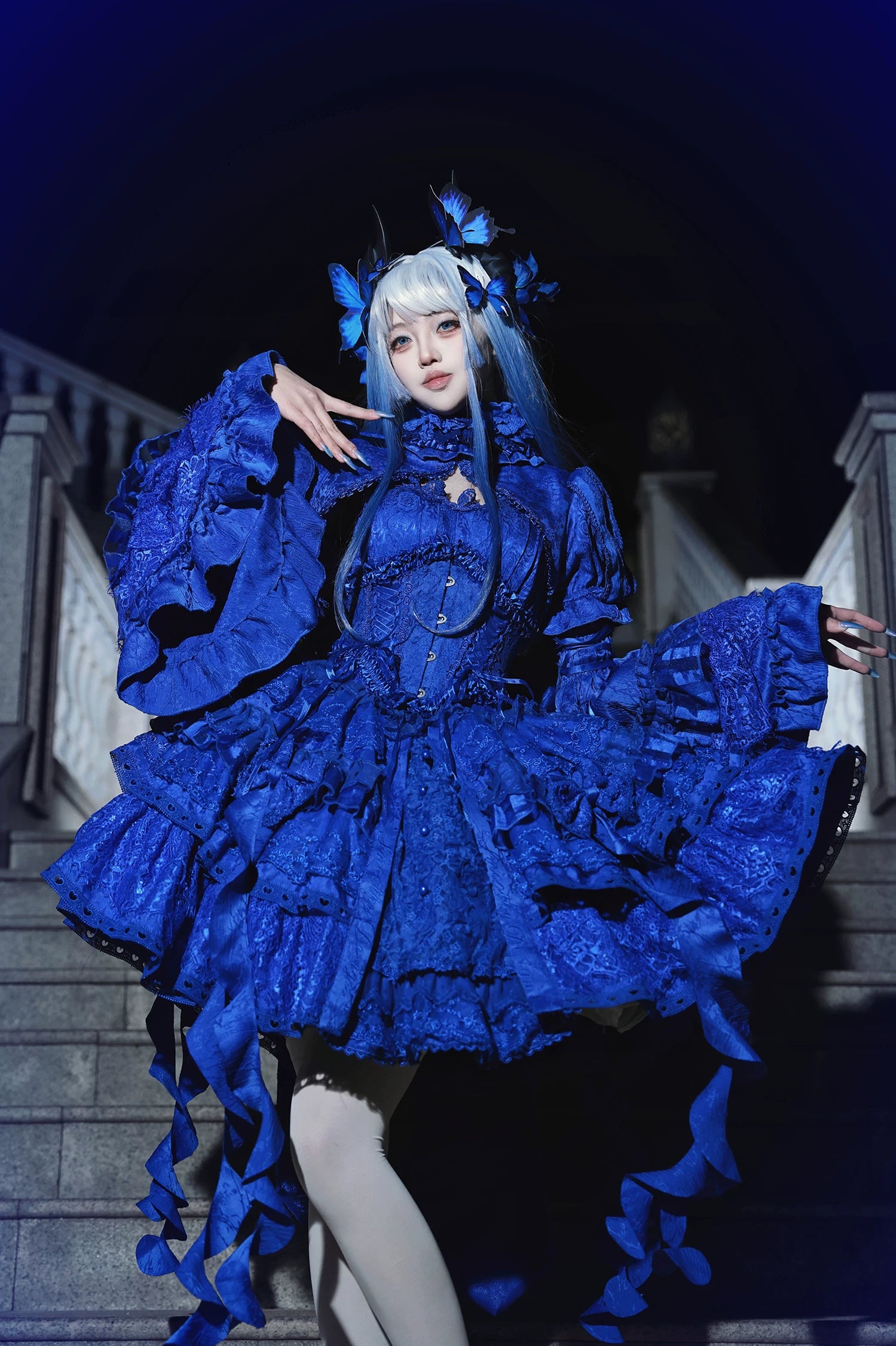 Caliburn - Gothic Lolita JSK Dress, Bolero Set with Detachable Sleeves