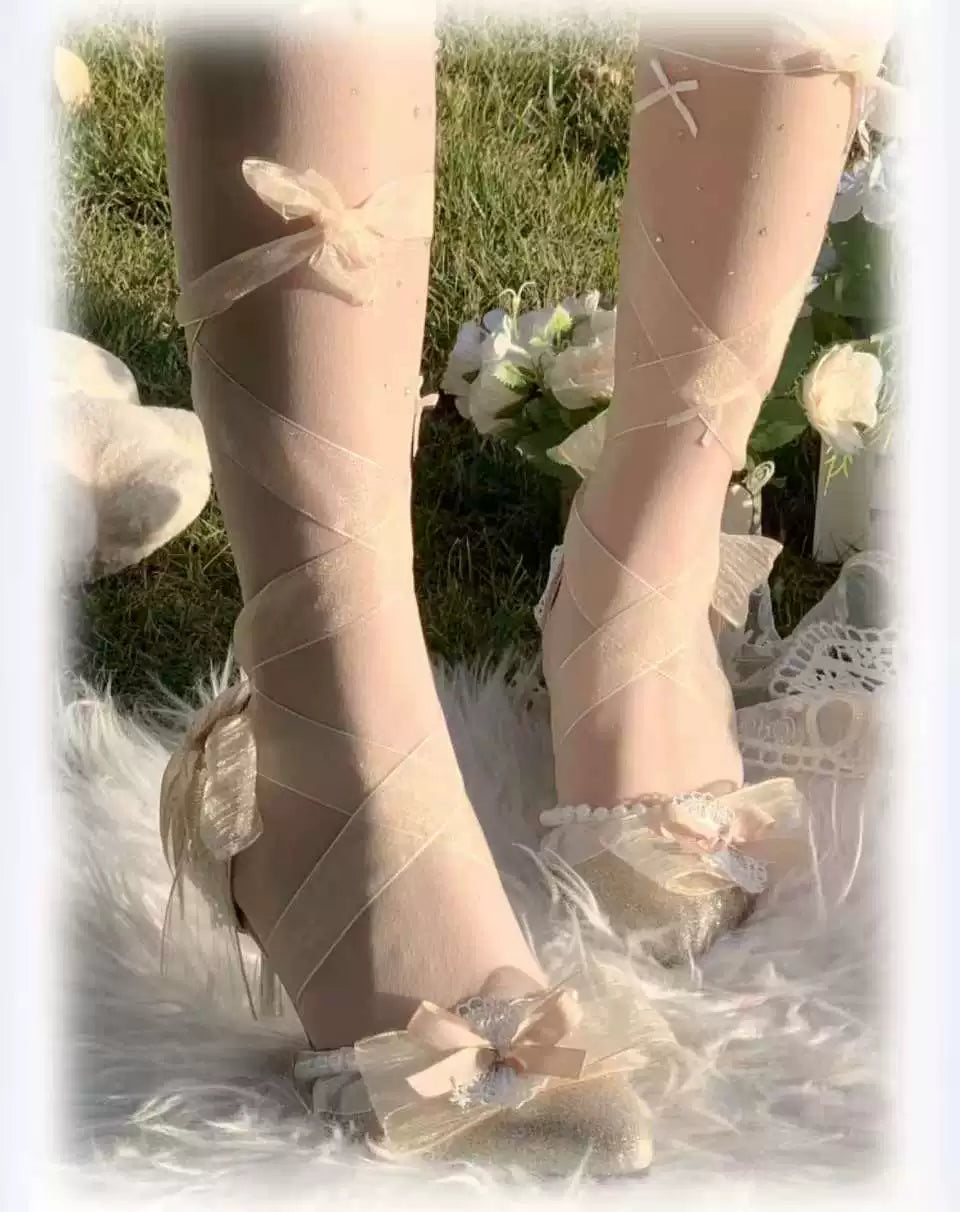 Soft Sheer Dance - Sweet Lolita Heel Shoes, Sheer Straps 44911:827611