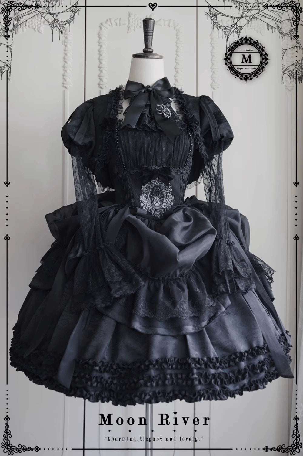 Moon River - Moonlit Spider - Gothic Lolita SK & JSK Dress Outfit Set