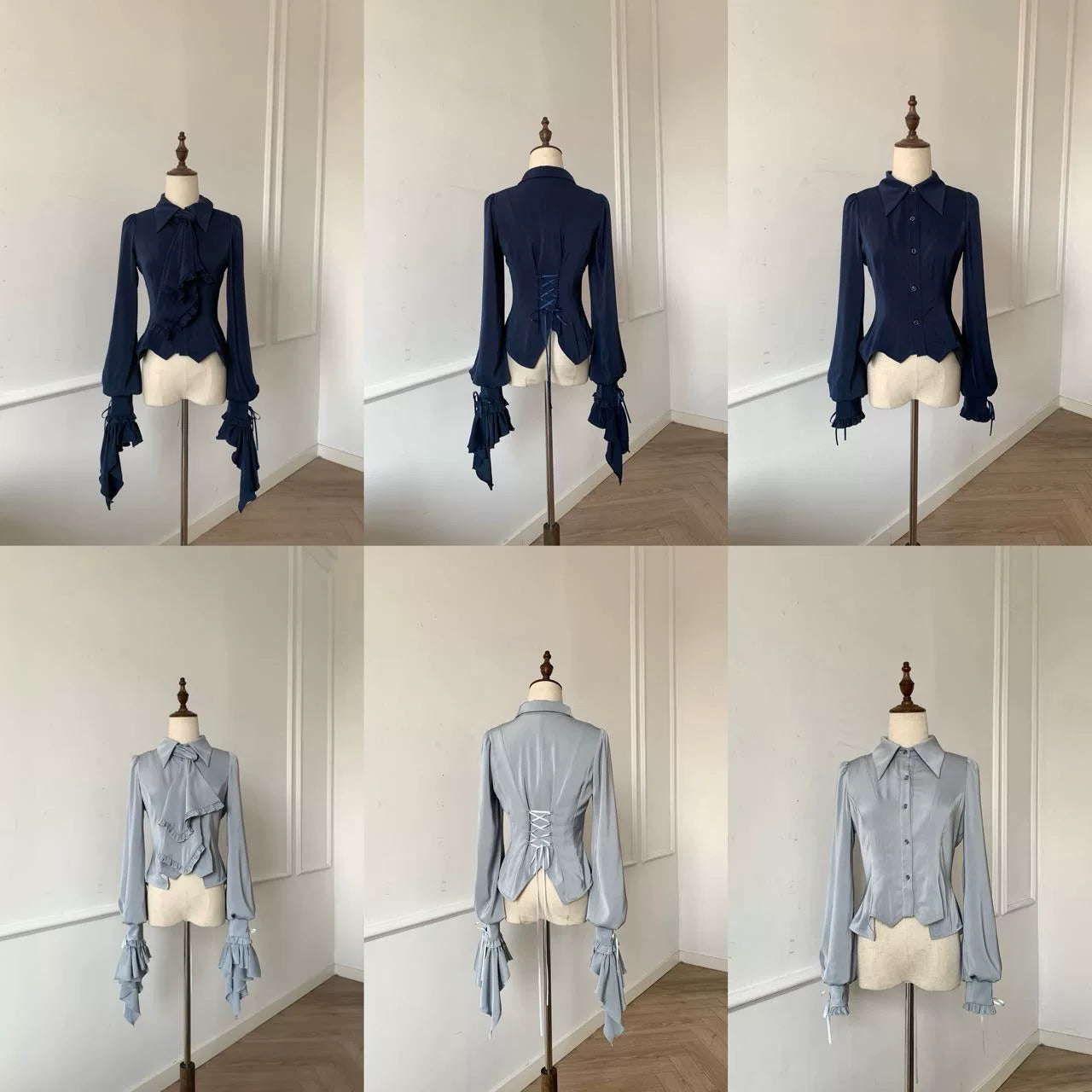 Moon Knight - Ouji Lolita Lantern Sleeve Blouse, Detachable Cuffs