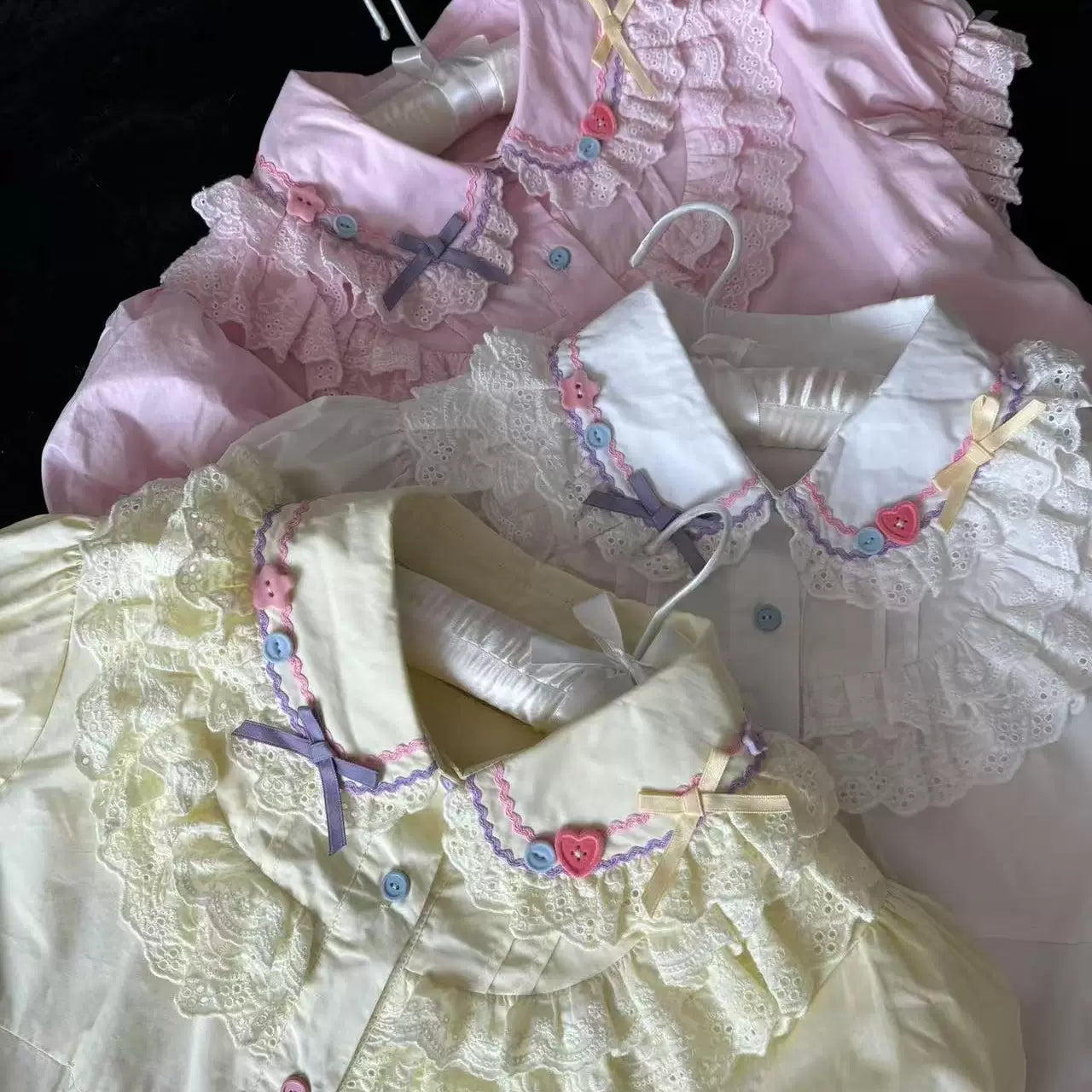 Cute More - Candy Colored Sweet Lolita Blouse, Ruffled Collar