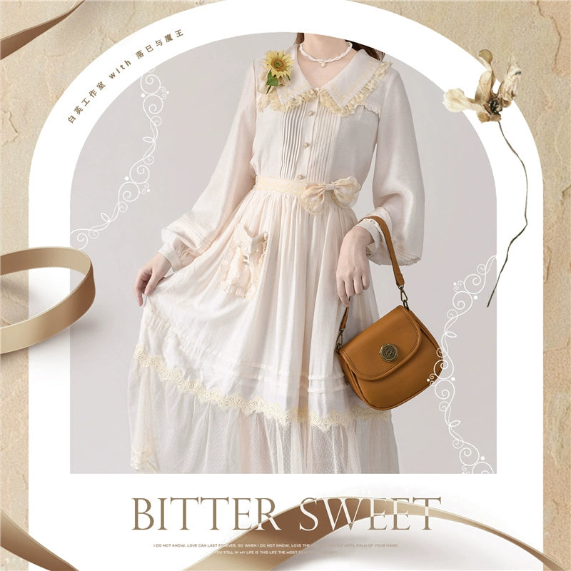 BitterSweet - Elegant Lolita Skirt Set V-neck Long Sleeve Shirt