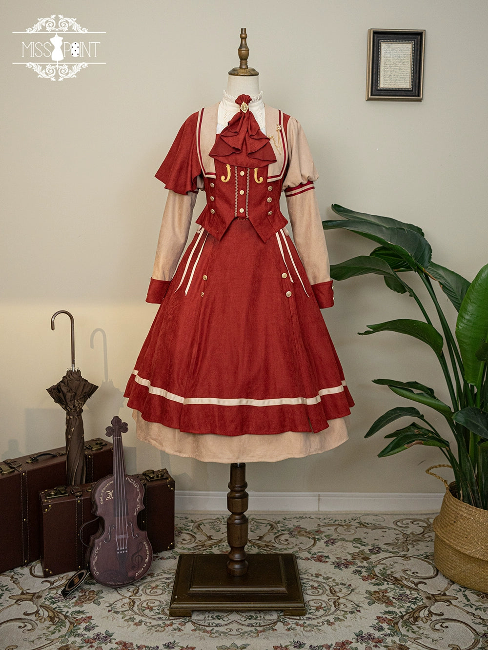 Miss Point~Golden Movement~Elegant Lolita Fishbone Skirt Customized 32242:381454