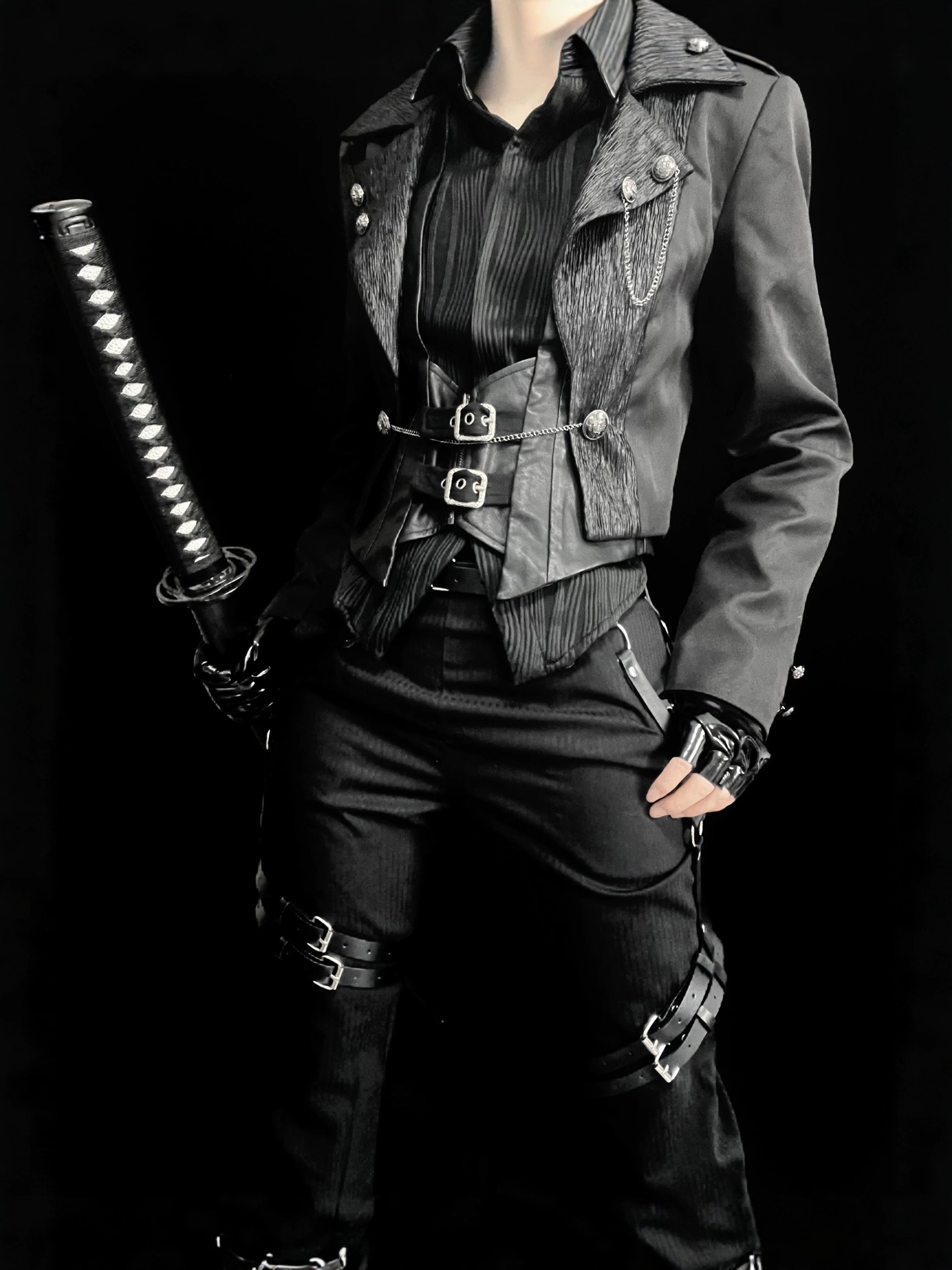 Open Front Ouji Lolita Short Coat, Detachable Trailing 44445:808766