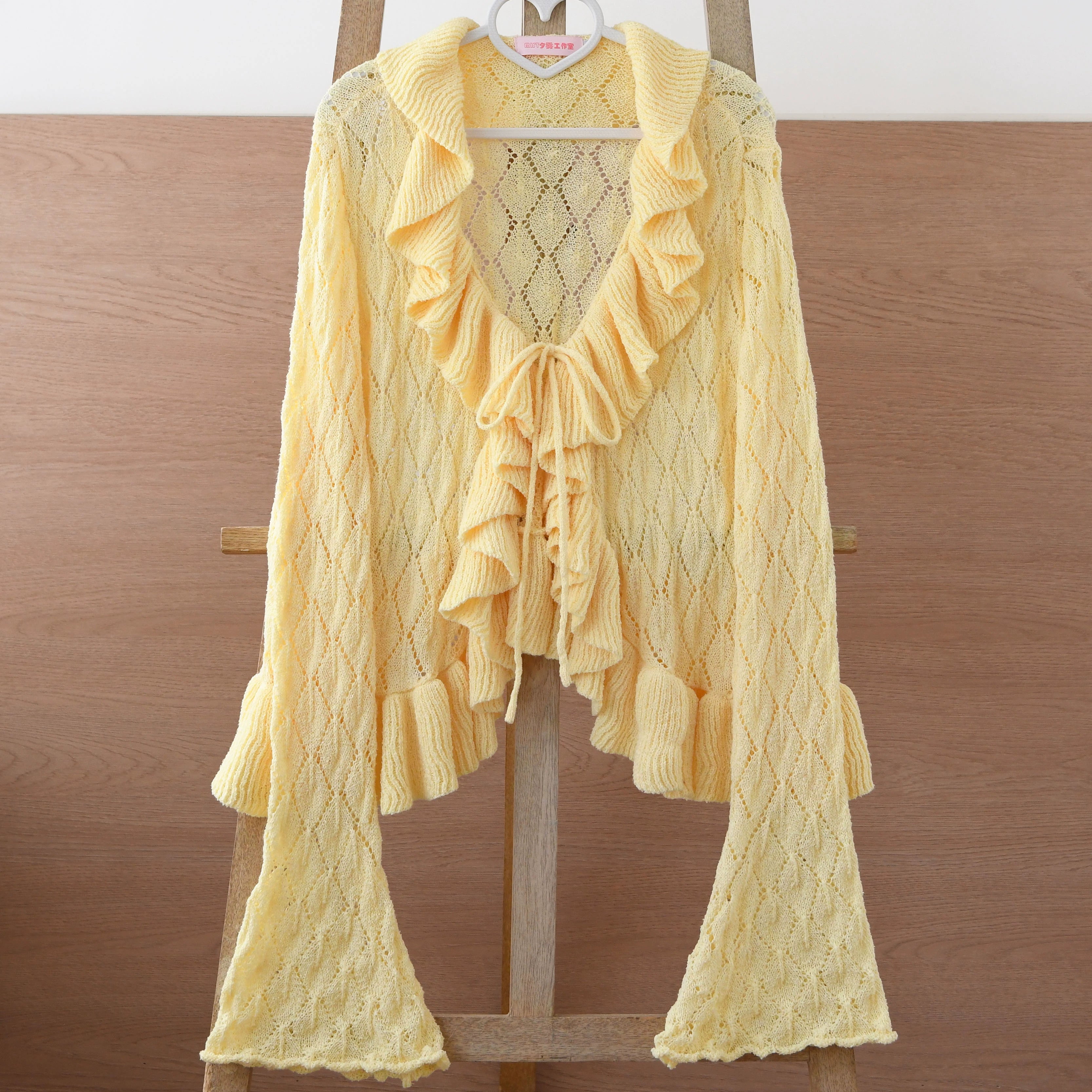 MIST - Sunset Bouquet - Elegant Lolita Cardigan, Flounce Hem (Yellow / L M S) 43794:785612