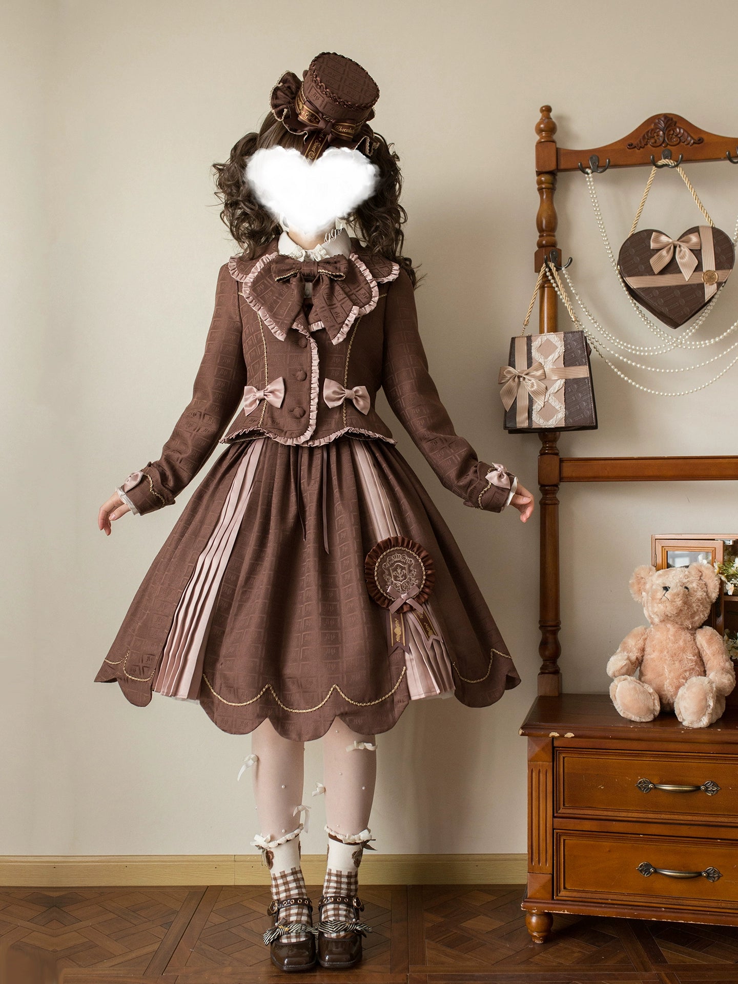 Alice Girl - Bear Chocolate Slab - Classic Lolita Slim Fit JSK & SK Dress 44309:804404