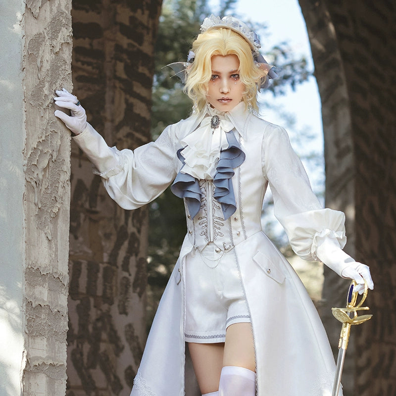Forest Fluorescent Carps - Crumbling Skeleton - Ouji Lolita Vest Fishbone Embroidery Prince Pants Suits