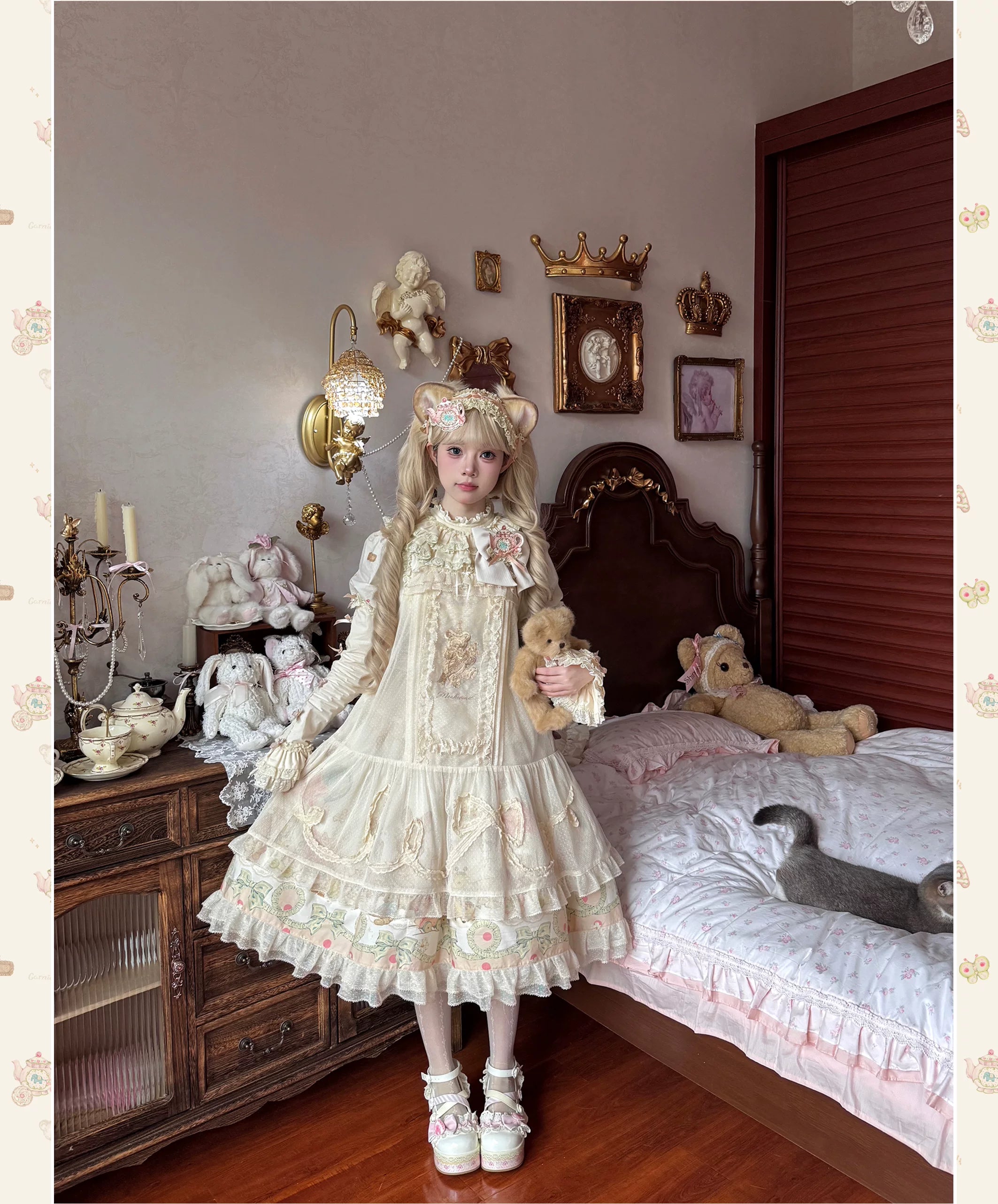 Toy Box - Doll-like Kawaii Lolita OP Dress, Toys Print 44494:812818