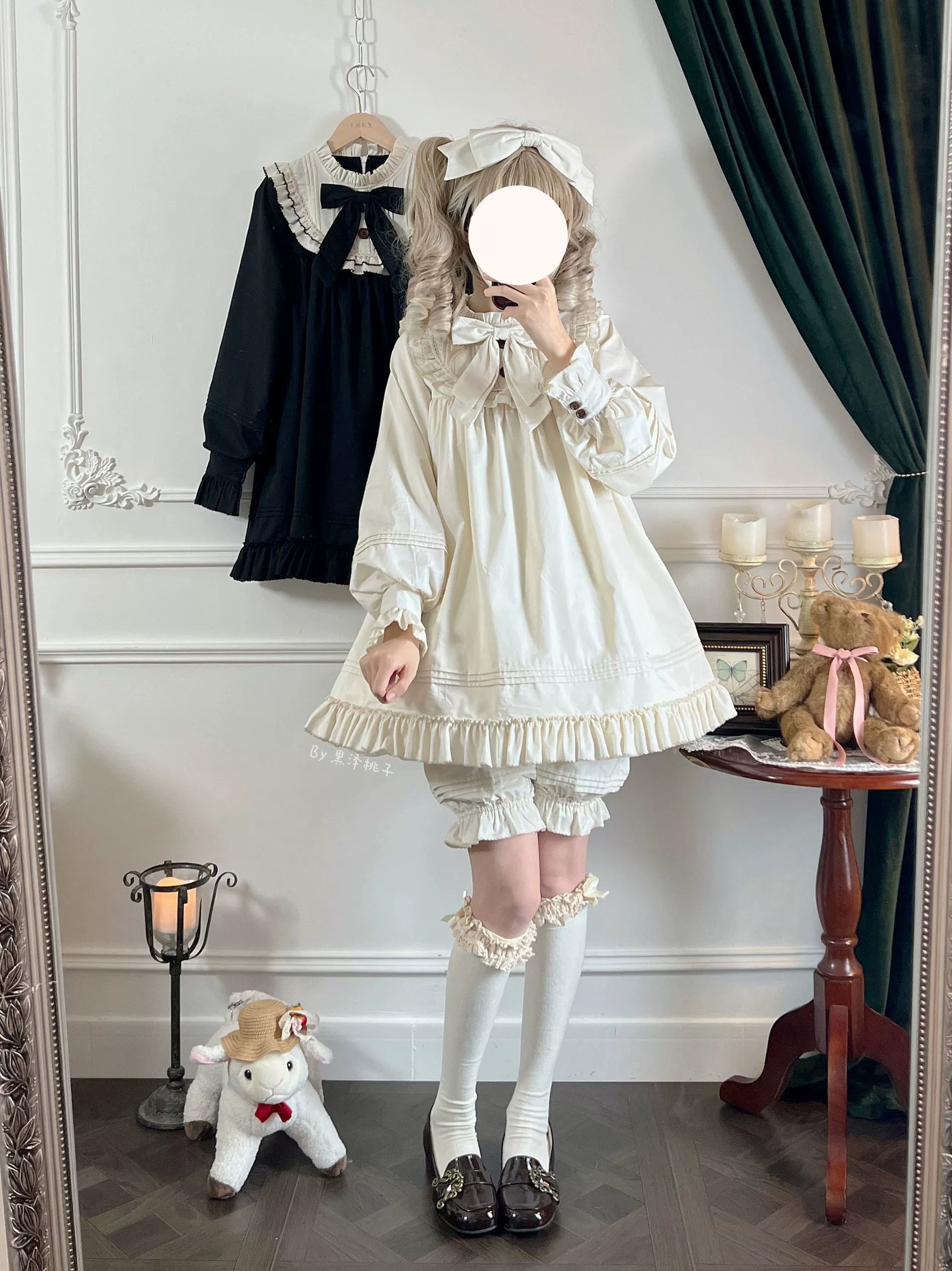 Uncle's Workshop - Lullaby - Cotton Lolita OP Dress Kawaii Lolita Bloomers 34608:463456