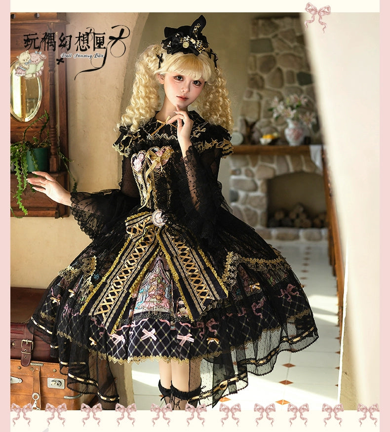 YingLuoFu - Doll Fantasy Box - Sweet Lolita JSK Dress & Tulle Blouse Set 44261:801490