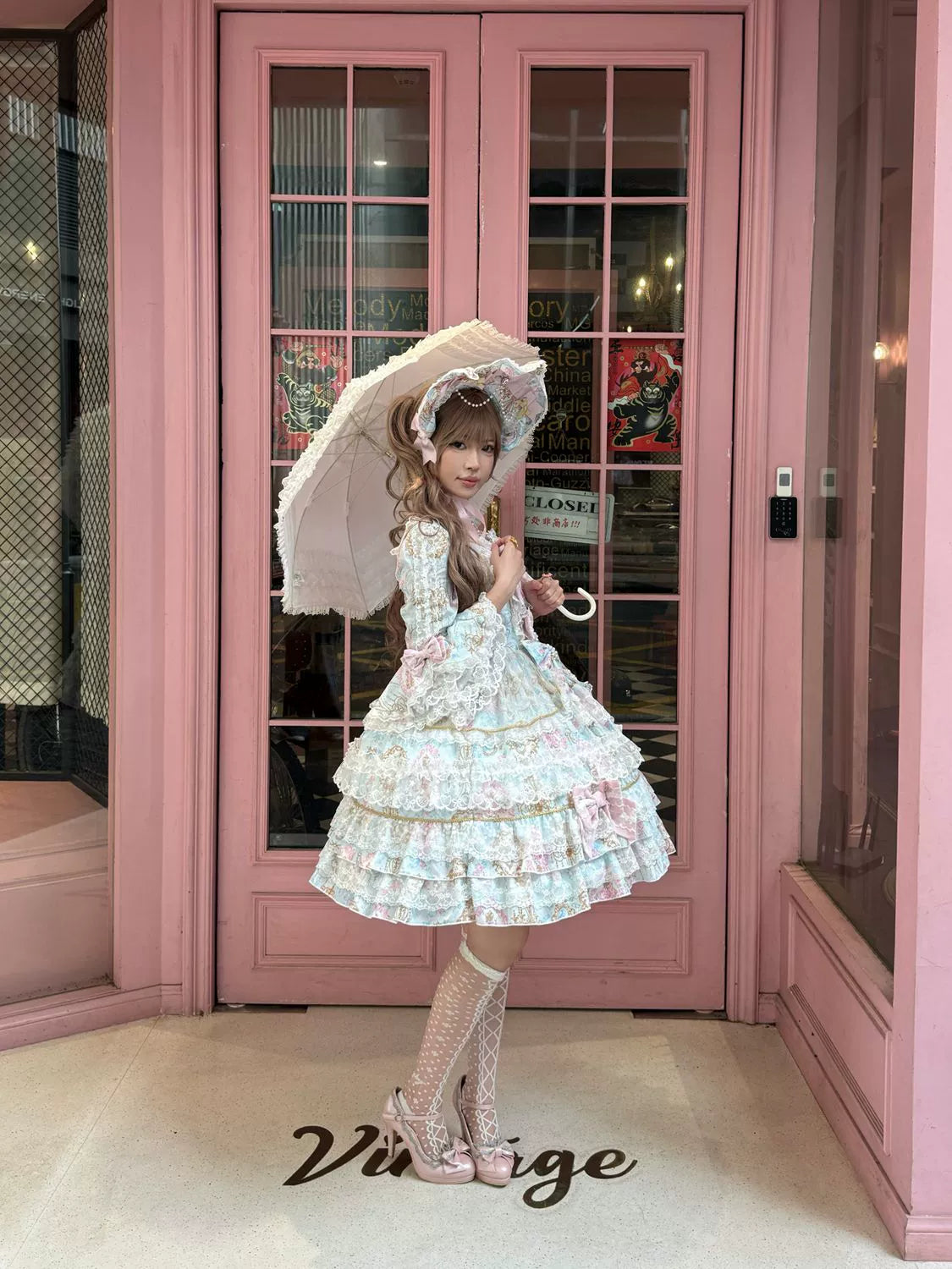 Hanguliang - Candlelight Sonata - Sweet Lolita Long Sleeve OP, Tiered Ruffles 43988:790886