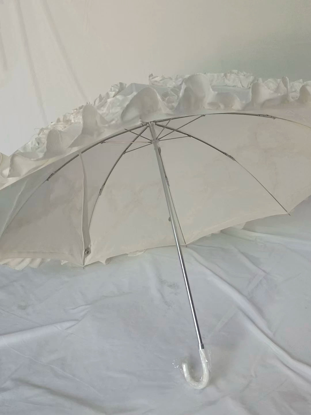 Foldable Lolita Parasol, Layered Ruffle & Window Print Style 45734:860766