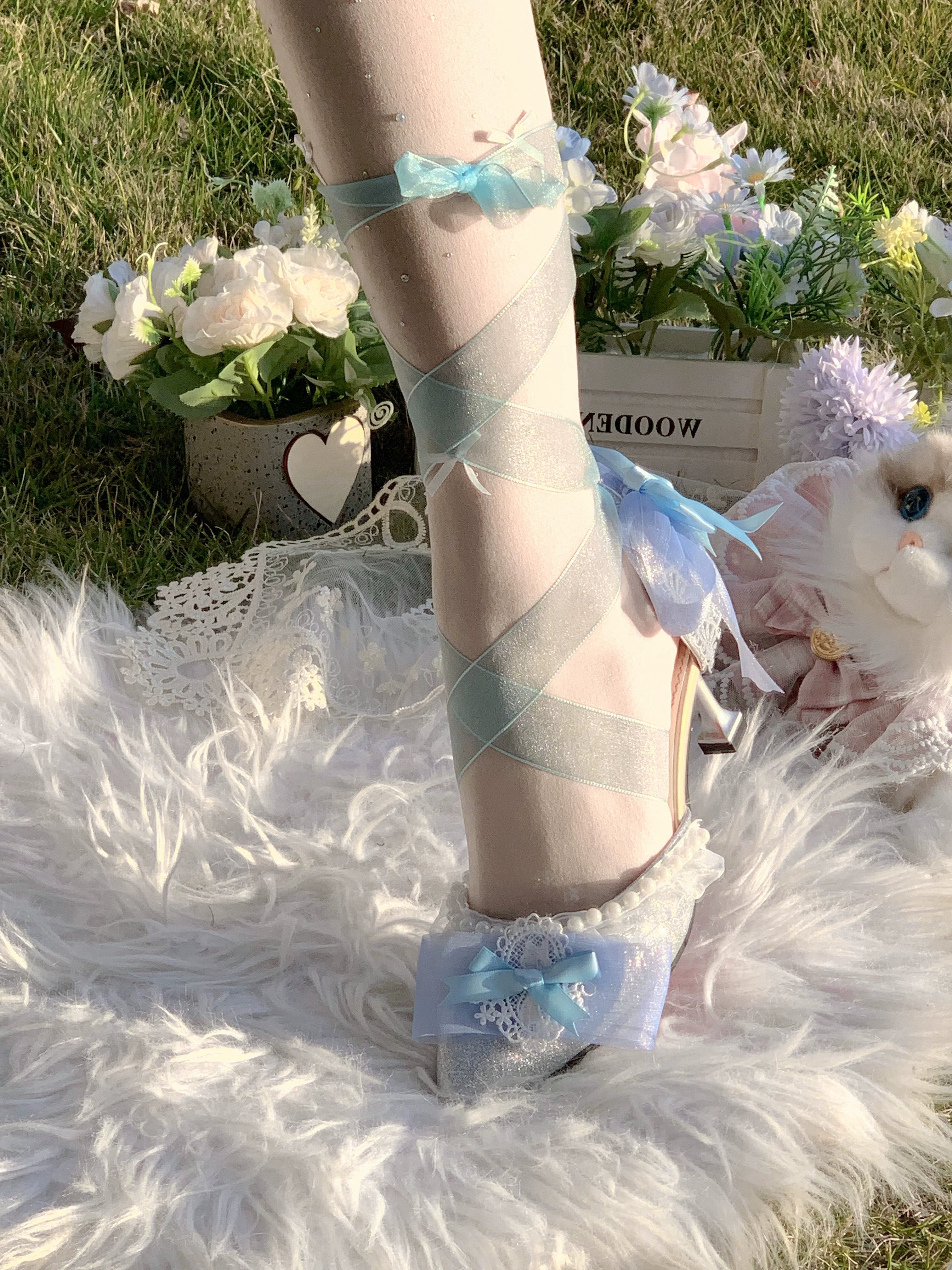 Soft Sheer Dance - Sweet Lolita Heel Shoes, Sheer Straps 44911:827602