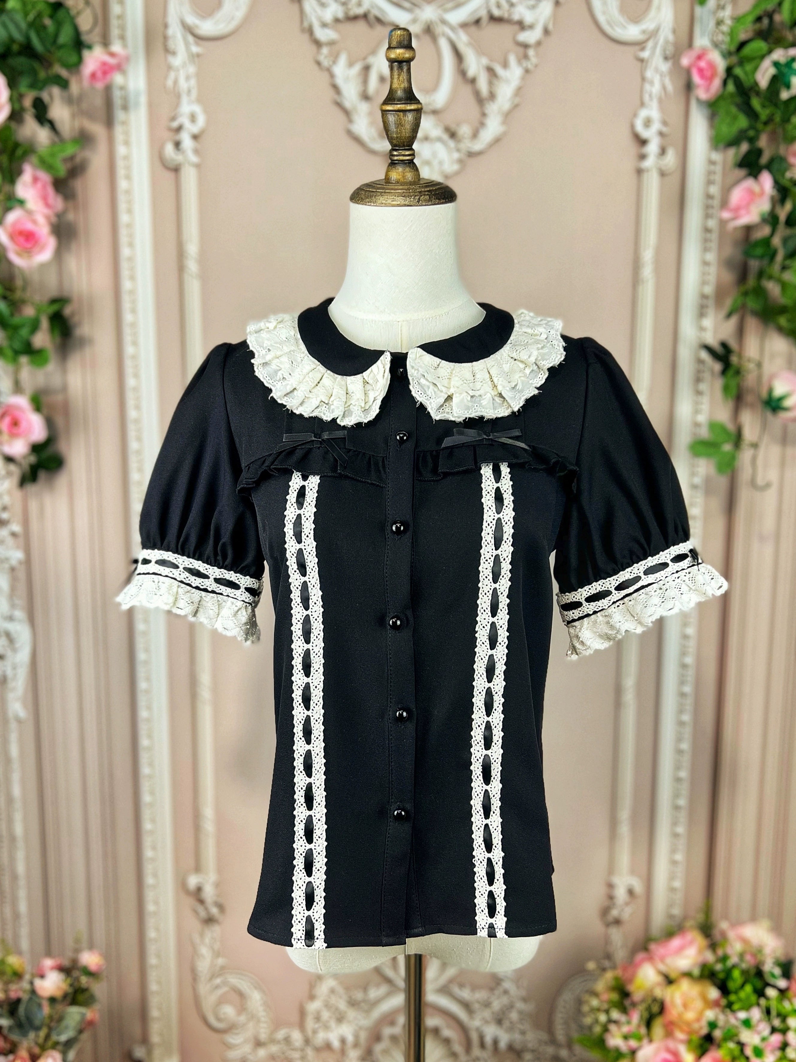 DMFS - Sweet Lolita Shirt Vintage Doll Collar Summer Top
