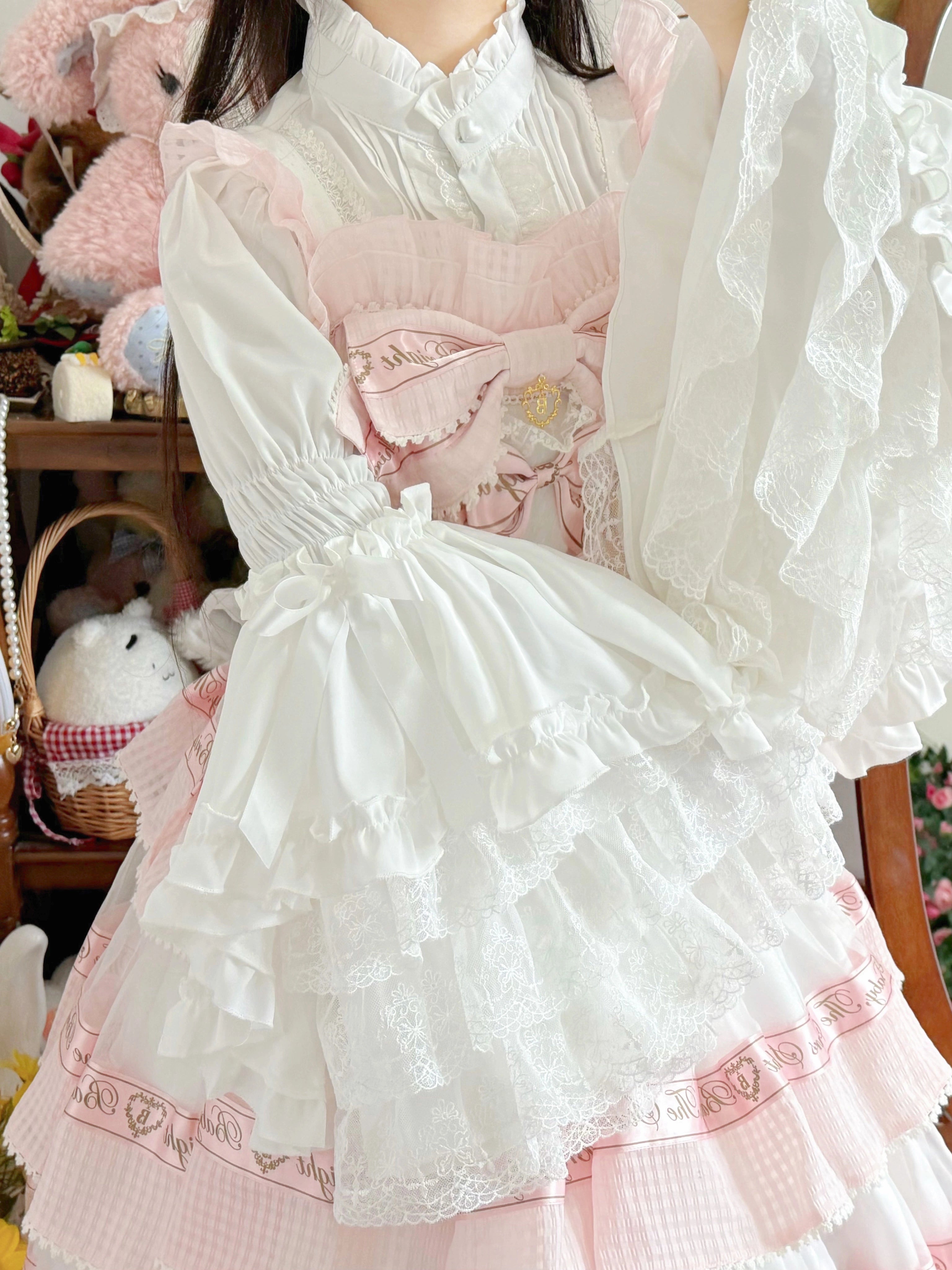 Twilight Zone - Gorgeous Sweet Lace Lolita Shirt, Hime Sleeve 44049:793740