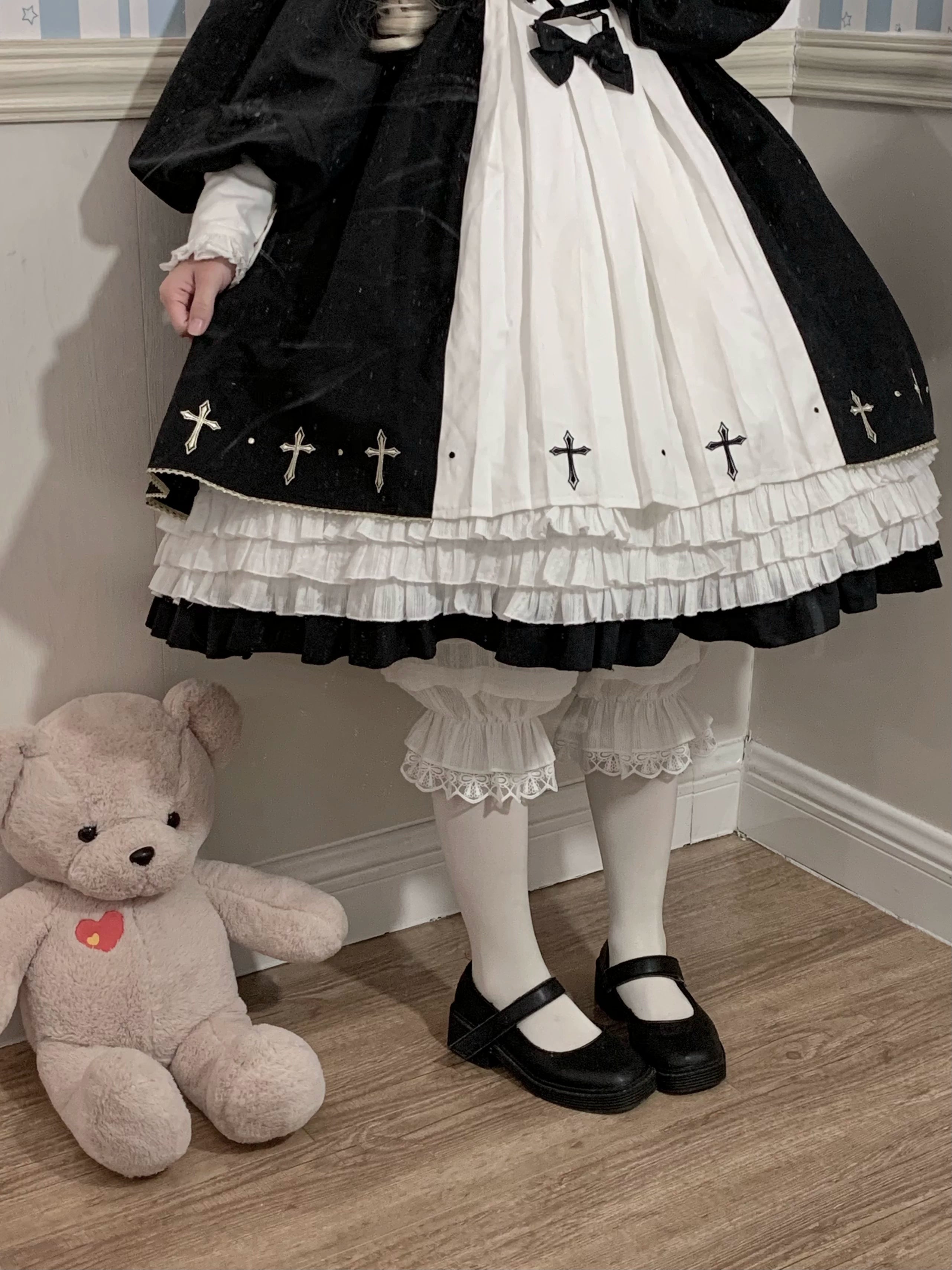 Sweet Lolita Jacquard Cotton Bloomers, Accordion Pleats