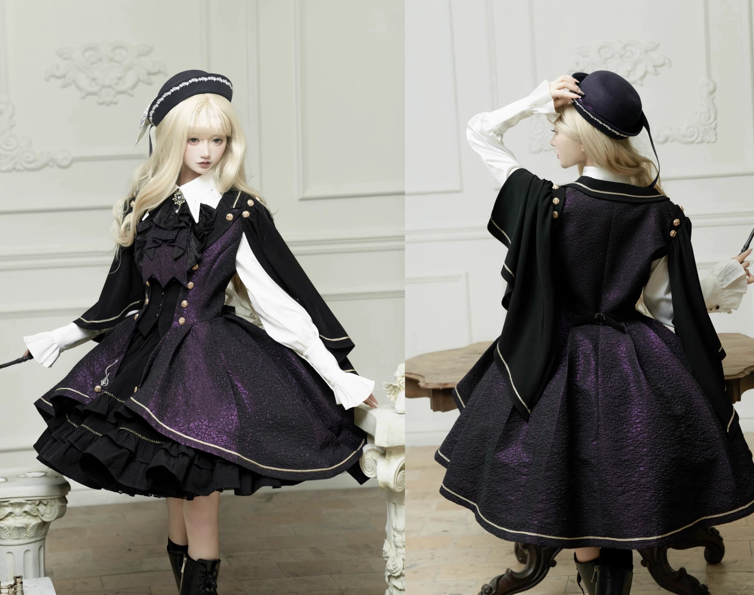 SilentMars~Fallen Moon Rule~Military Lolita Shirt Set Retro Knight Style Blouse 41196:687390