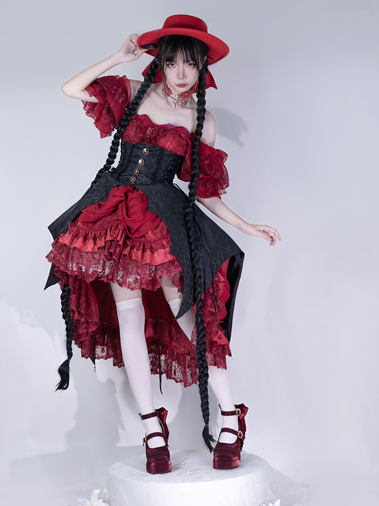 Dreamland - Floating Dream Lily - Elegant Lolita High Heel Shoes, Detachable Bow 39502:621926
