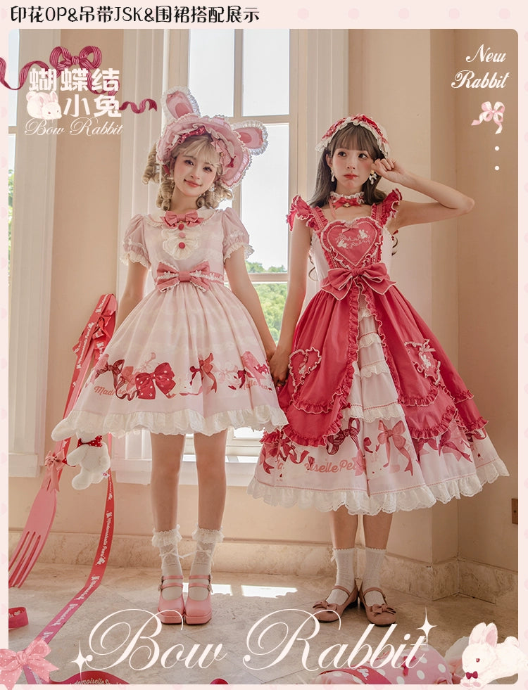 Mademoiselle Pearl~Bow Bunny~IP Collab Sweet Lolita OP Dress Bow JSK OP 38022:578612