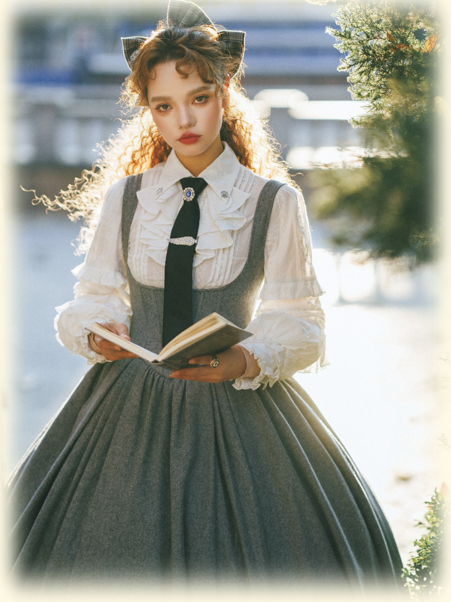 Wand Not for Your Lover - Wool Classic Lolita Bust Supporting JSK, Embroidered Shirt 44597:815809