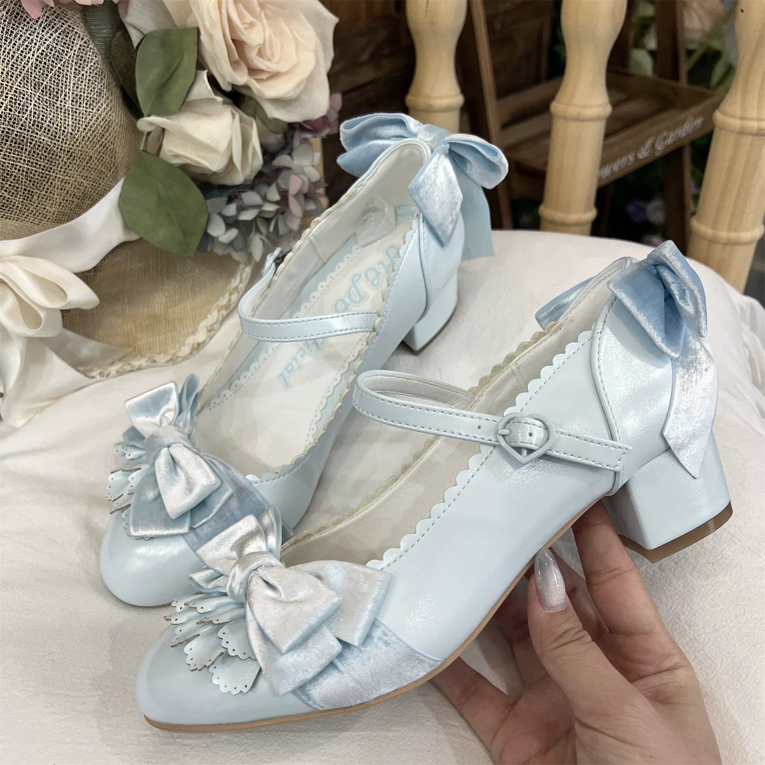 Doll's Ball - Classic Lolita Shoes, Mid Horseshoe Heel 44570:813614