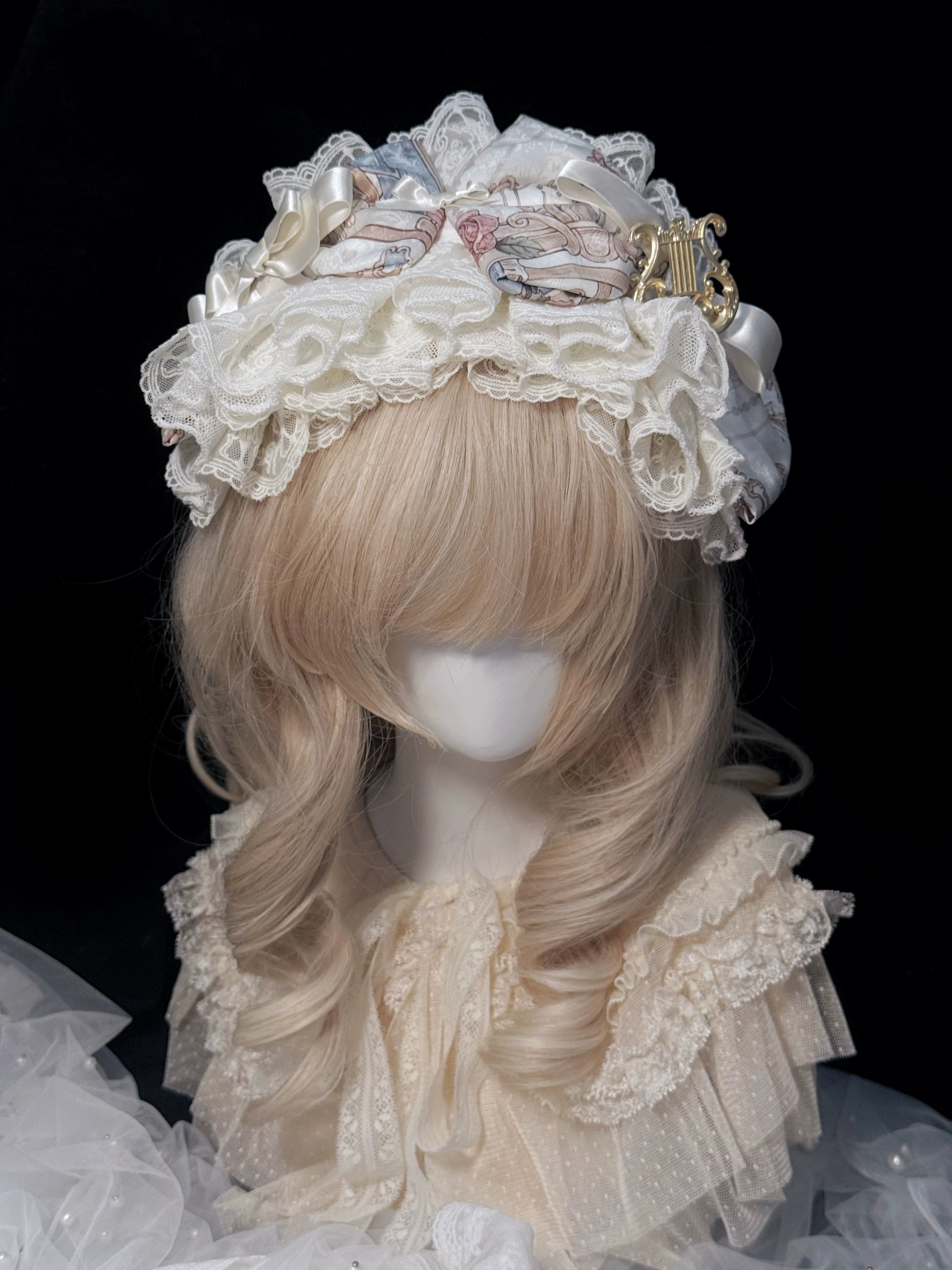Wandering Rabbit's Palace - Doll-like Classic Lolita Palace Print OP Dress with Lace (2XL L M S XL XS) 45322:843908