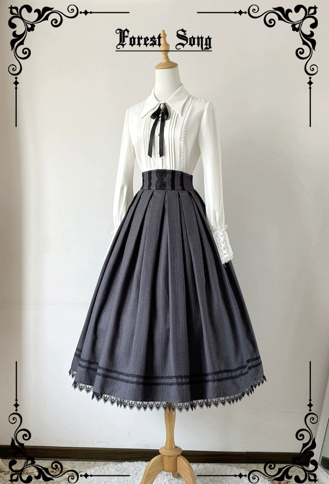Forest Song - Griffin's Promise - Classic Lolita Skirt Striped Plaid Elegant SK