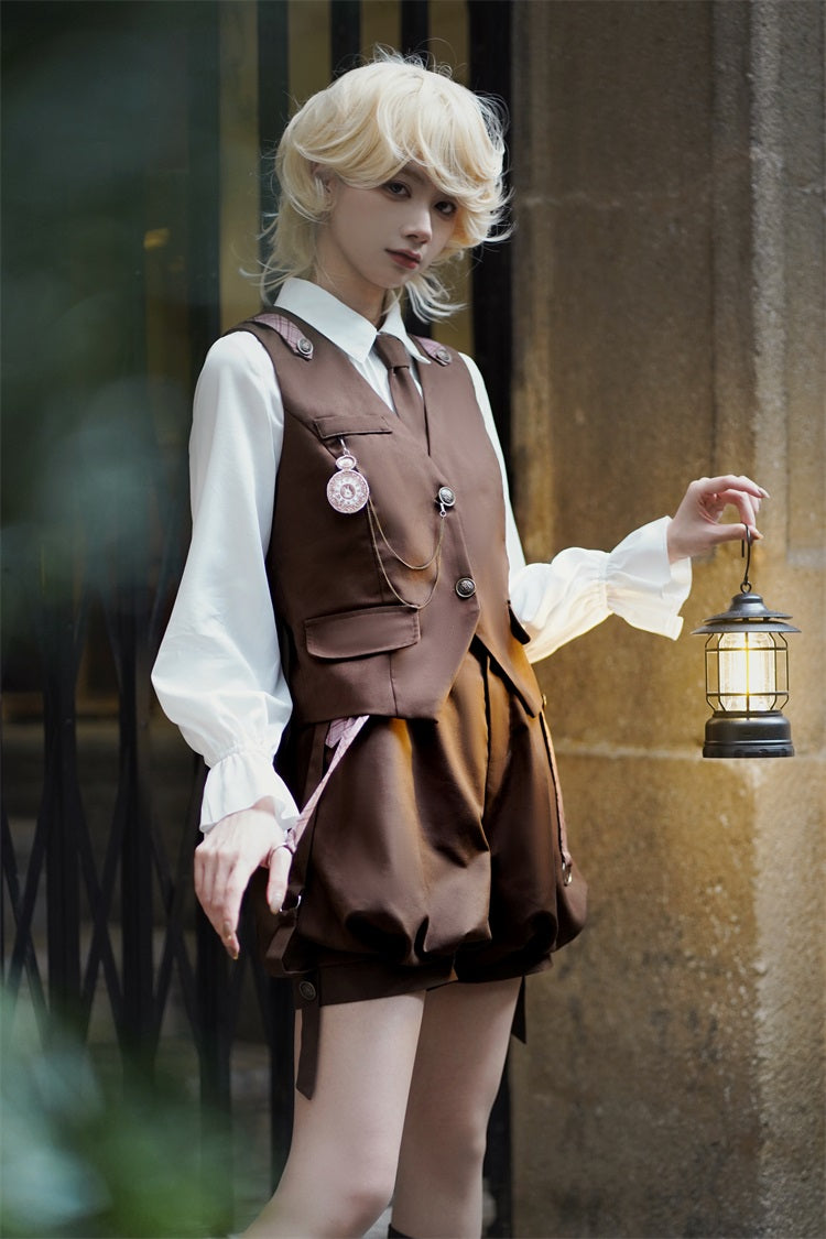 Letters from Unknown Star - Detective Rabbit Kiri - Spring Ouji Lolita Outfits Backpack Pants and Vest