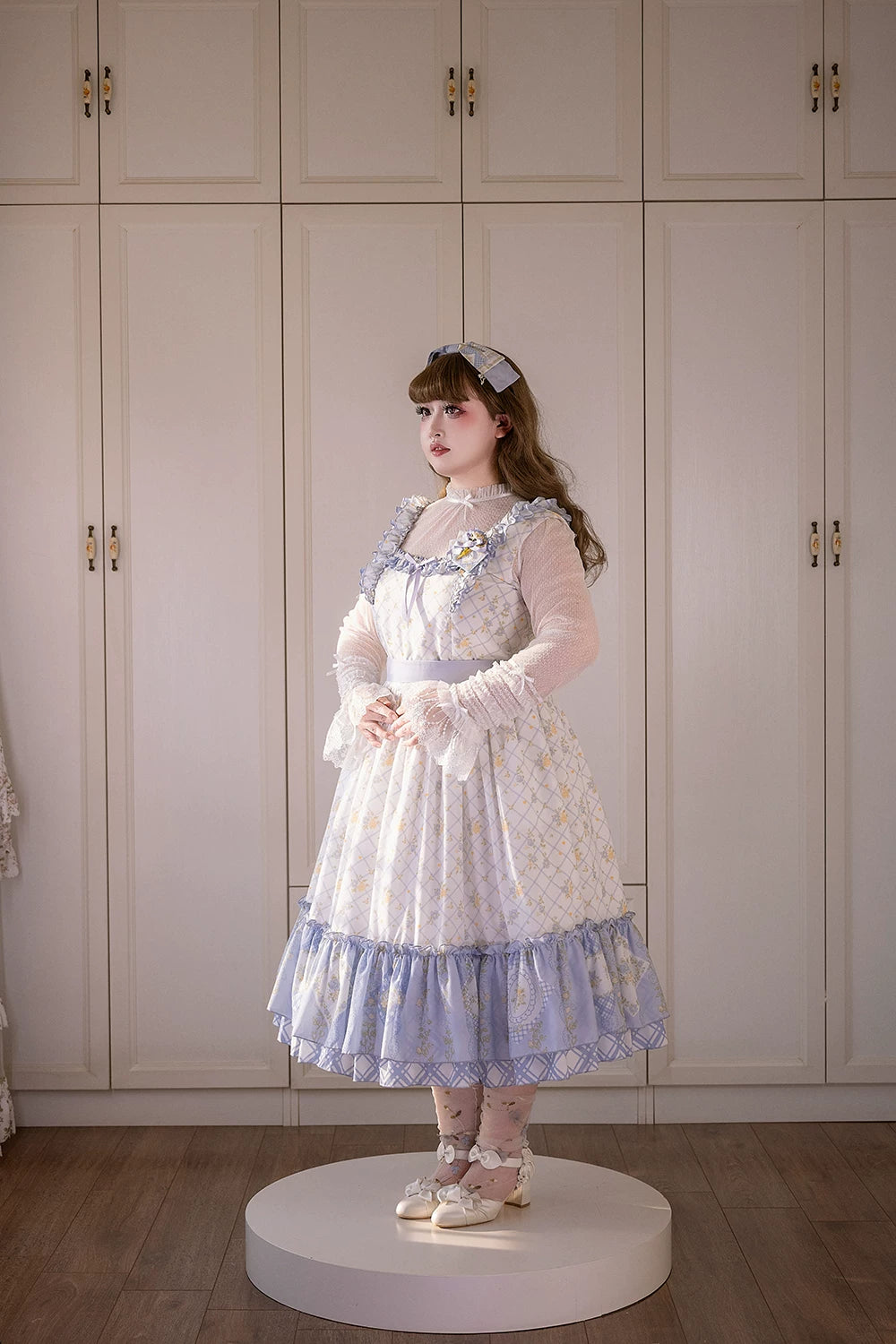 Patchwork Garden 2.0 - Classic Lolita Floral Print JSK Dress, Side Pockets