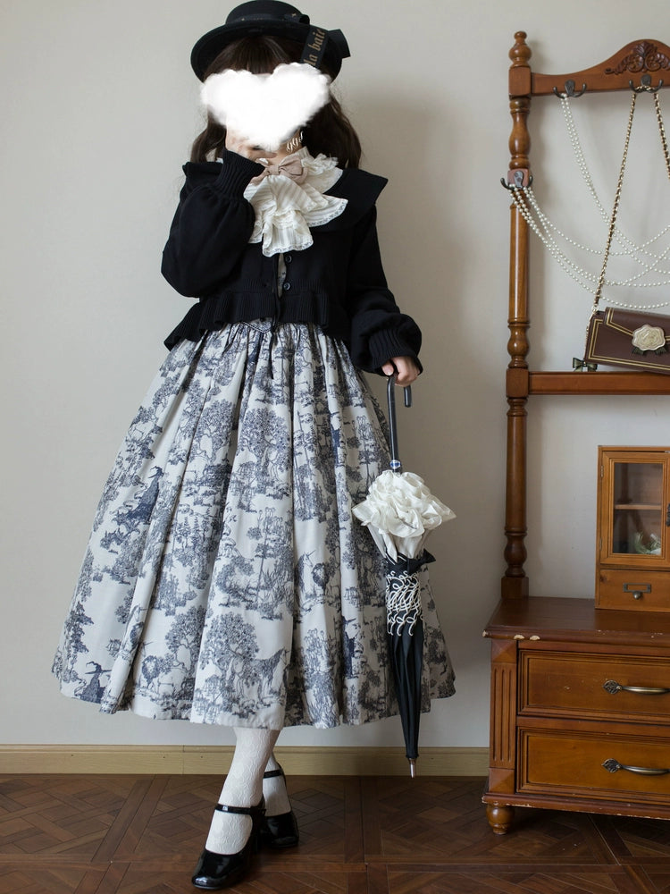 MIST - Lustre White - Kawaii Lolita Sweater Cardigan, Lantern Sleeves 44187:797916