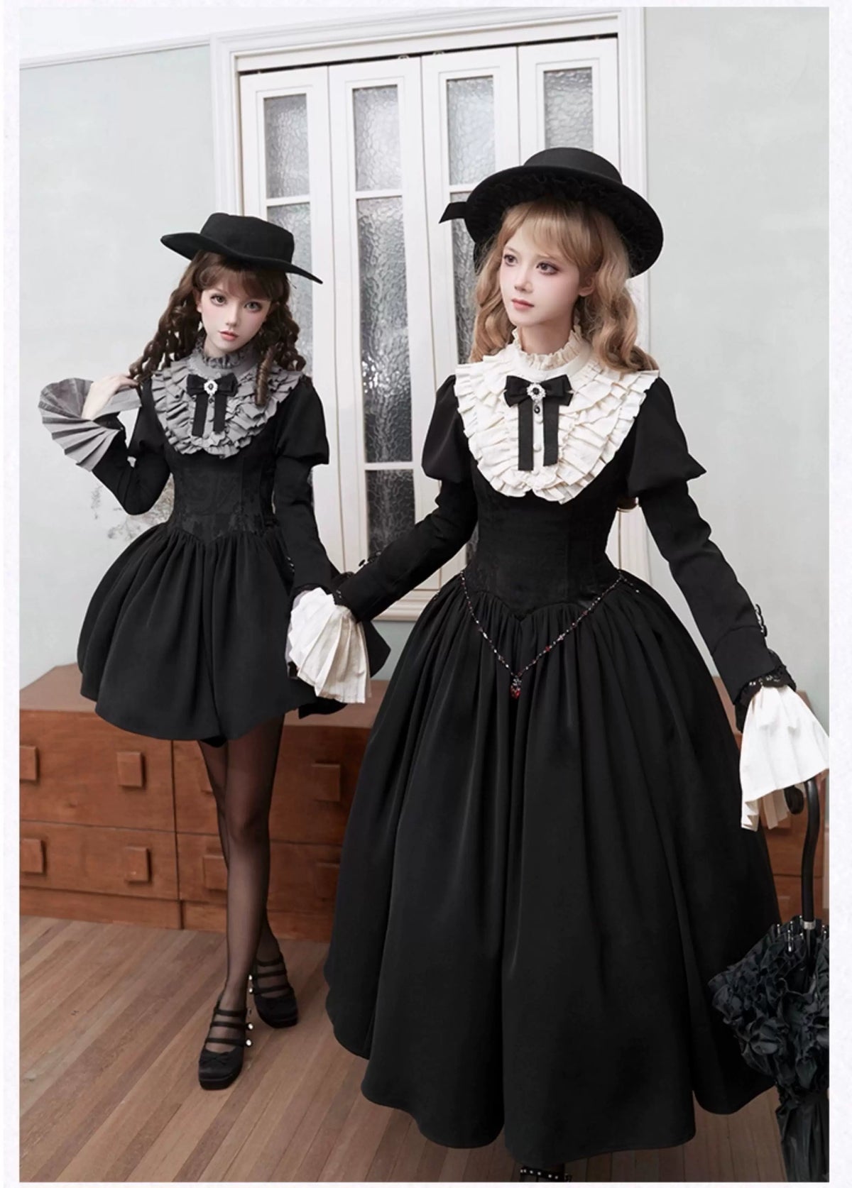 Old Covenant - Classic Lolita Jacquard OP Dress, Petal-Shaped Boned Waist