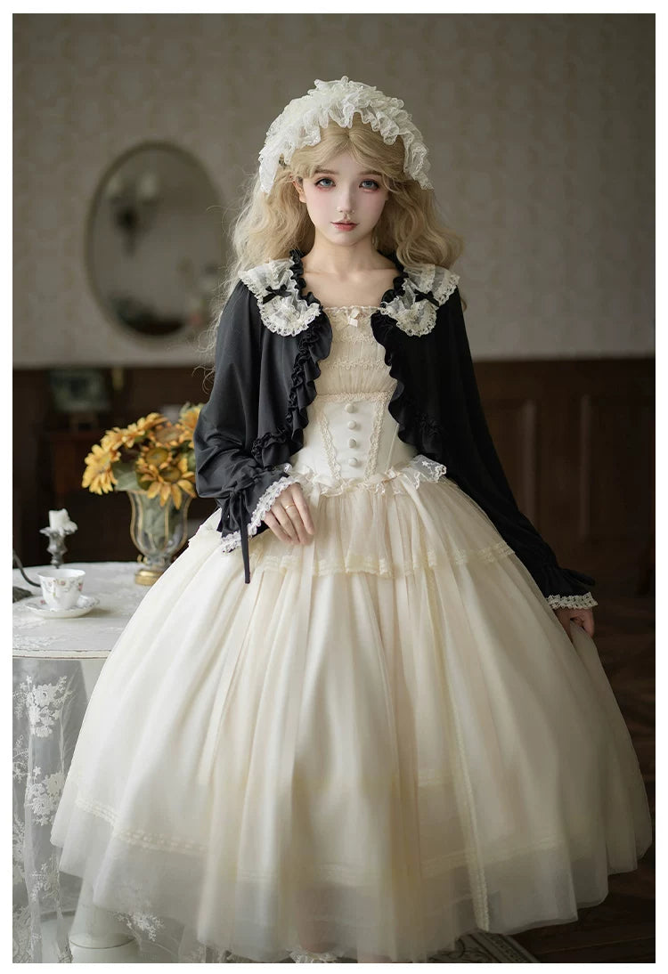 Confession Poem - Classic Lolita Corset JSK Set, Lace & Bows
