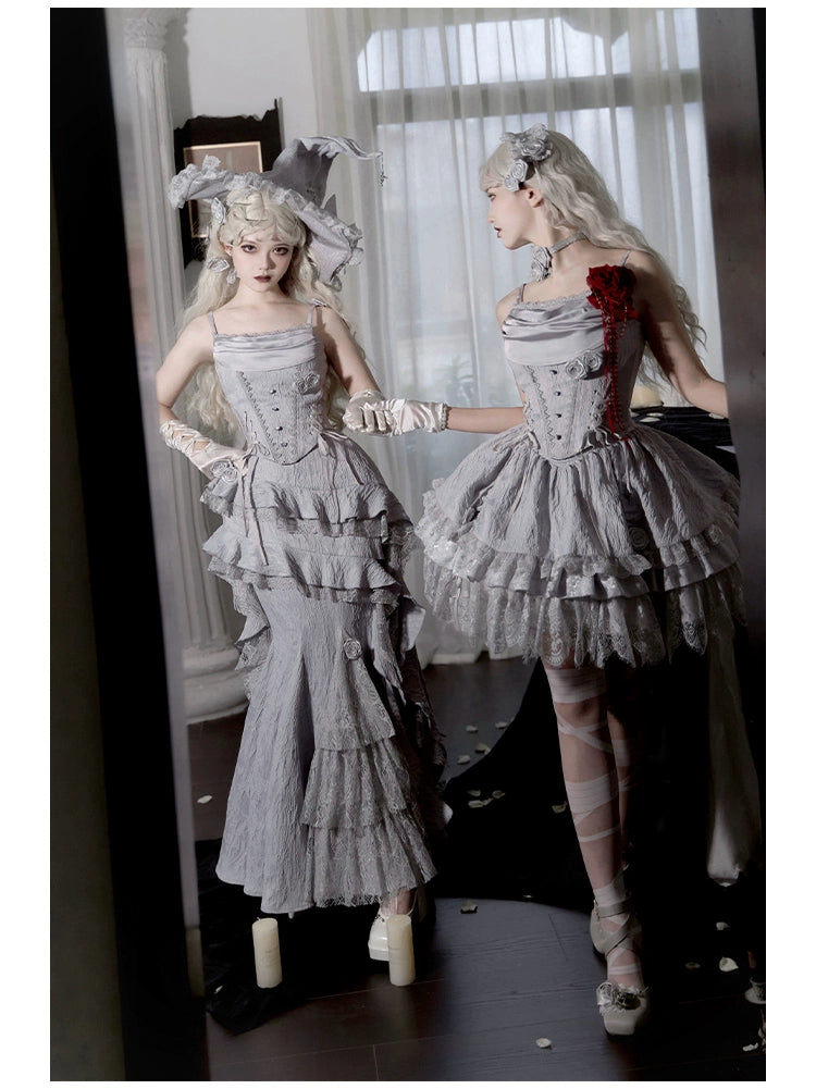 With PUJI - Letter and Poetry · Twilight - Gothic Witch Lolita SK Suit Bodice Mermaid Dress