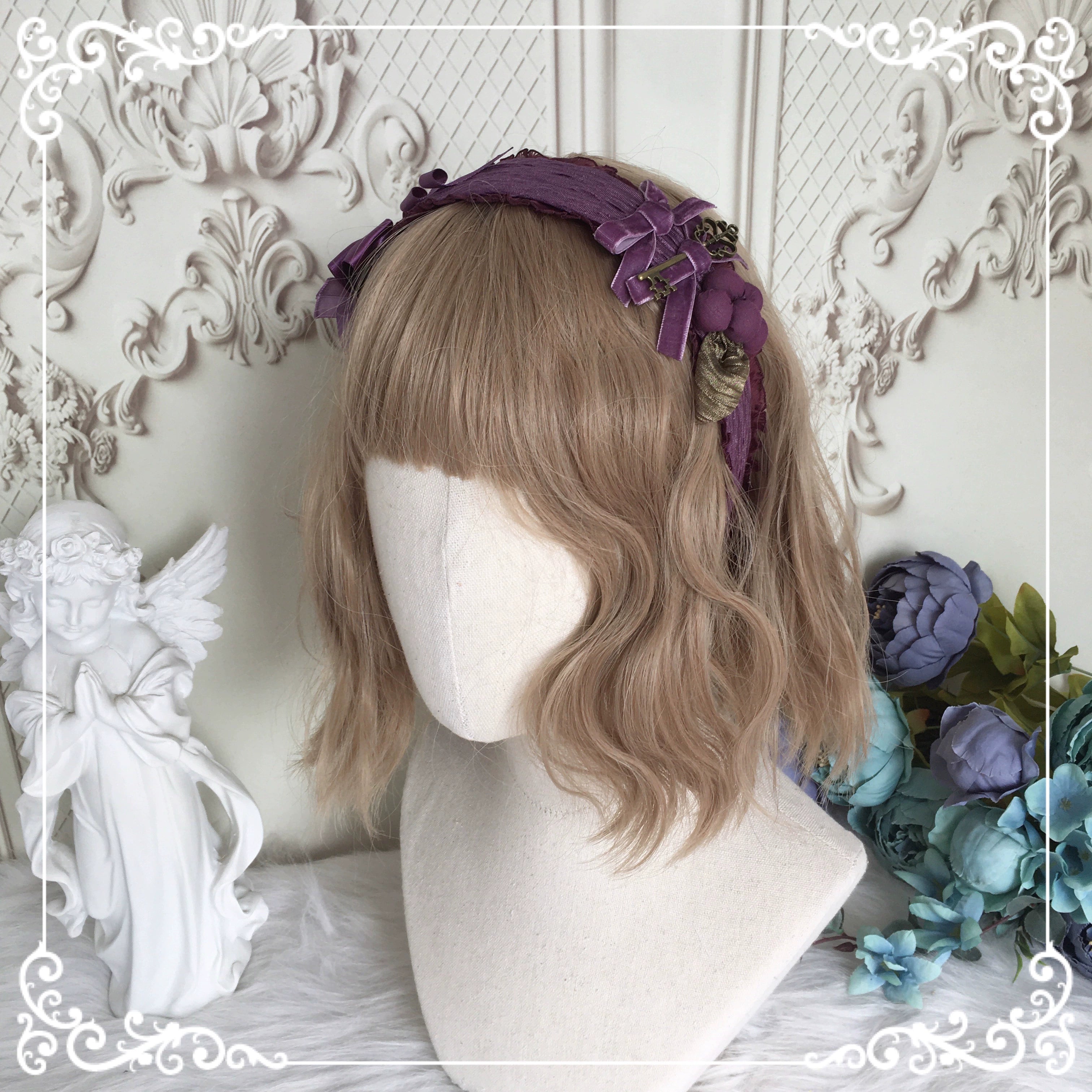 Chestnut Lolita - Louvre Vineyard Accessory Hairband Retro Lolita KC A style headband grape cloth style