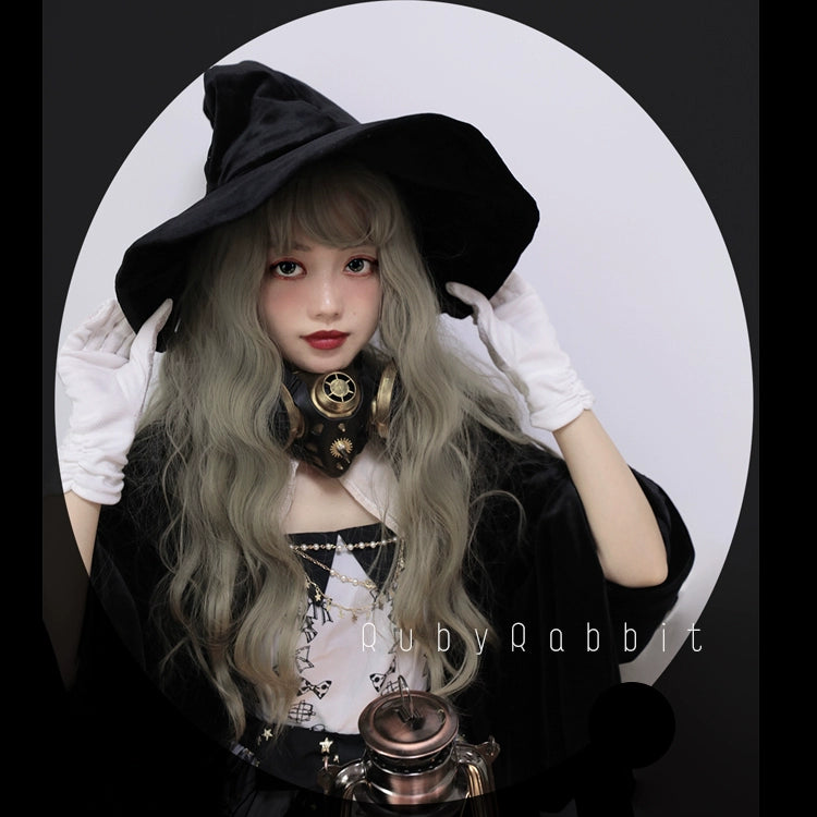 Ruby Rabbit - Gothic Lolita Witch Hat Velvet Halloween Hat Wide Brim