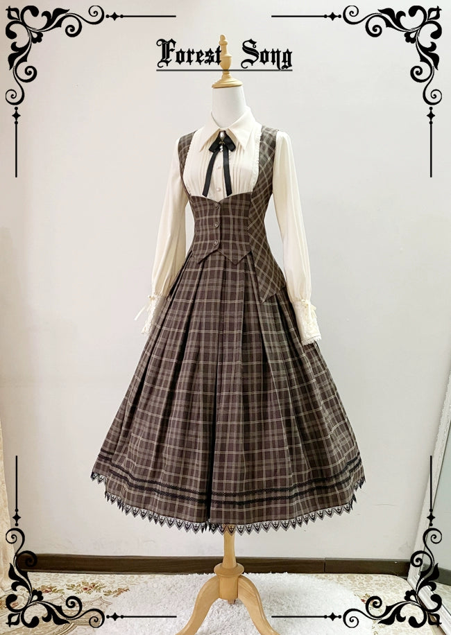 Forest Song - Griffin's Promise - Classic Lolita Skirt Striped Plaid Elegant SK