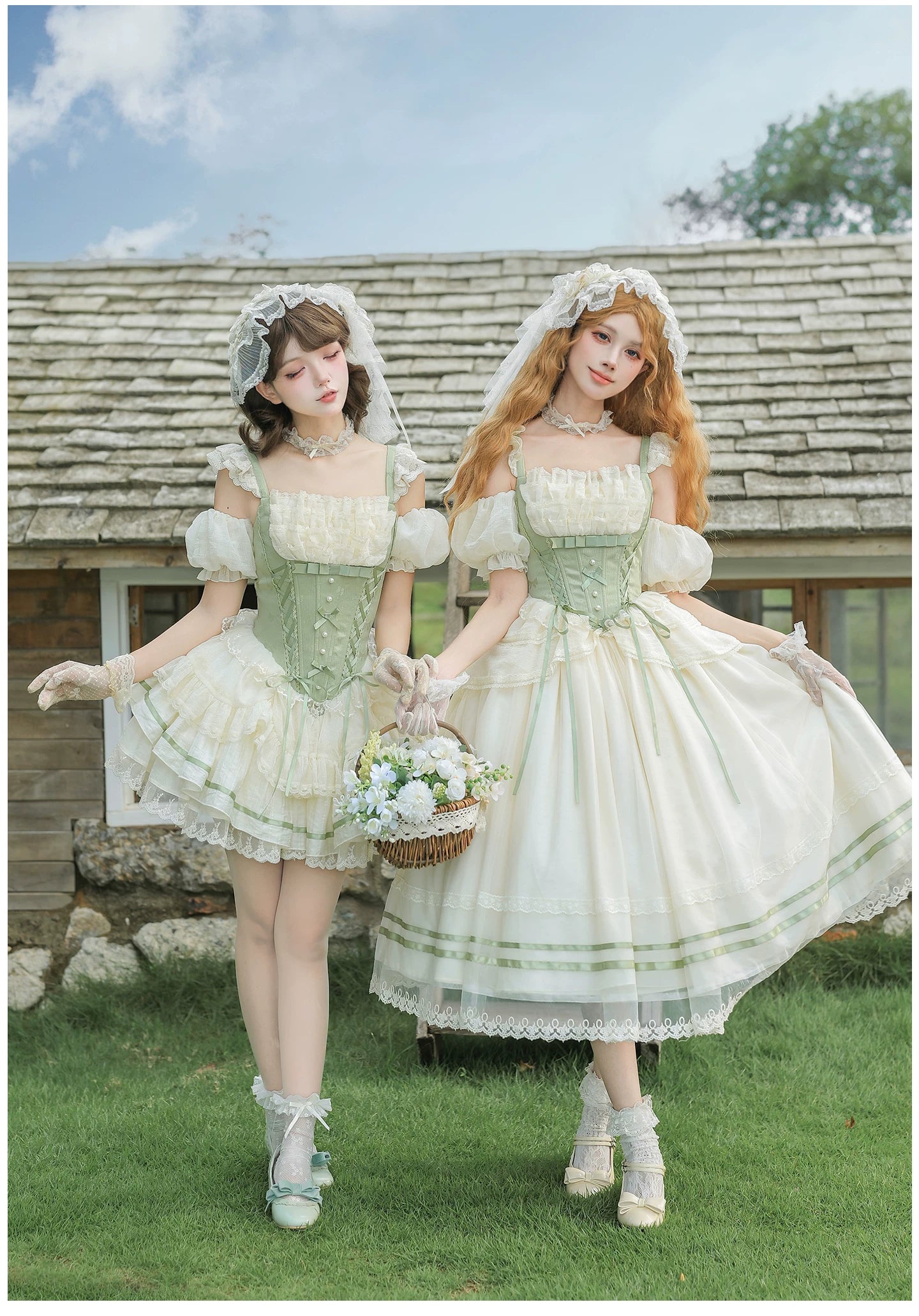 Unfailing - Classic Lolita Bow Jacquard Corset JSK Dress 45632:856669