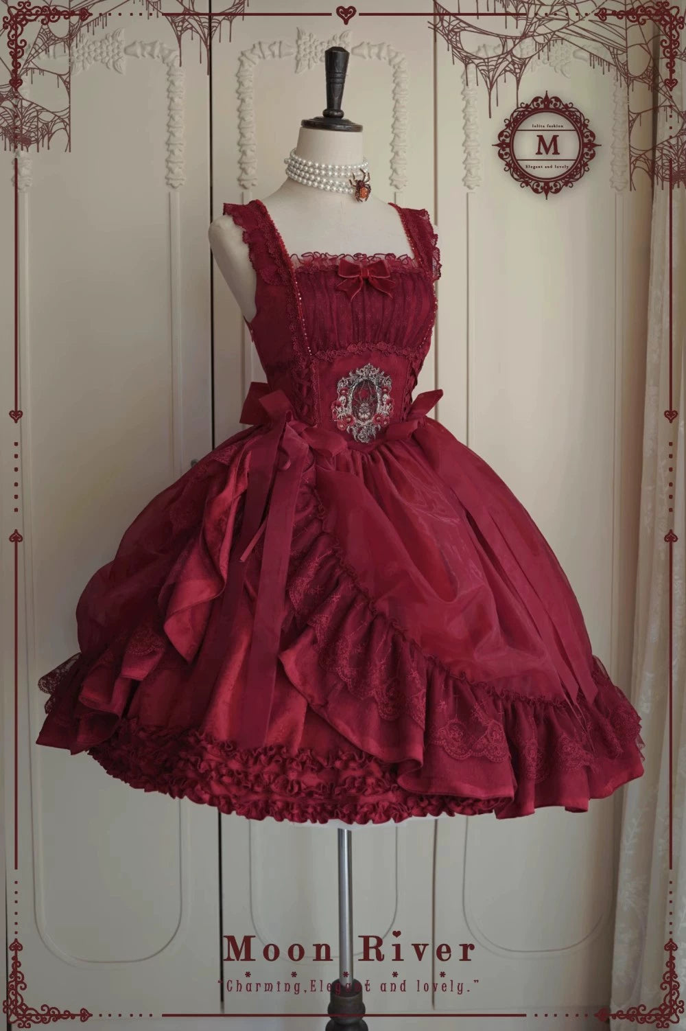 Moon River - Moonlit Spider - Gothic Lolita SK & JSK Dress Outfit Set 44232:799637