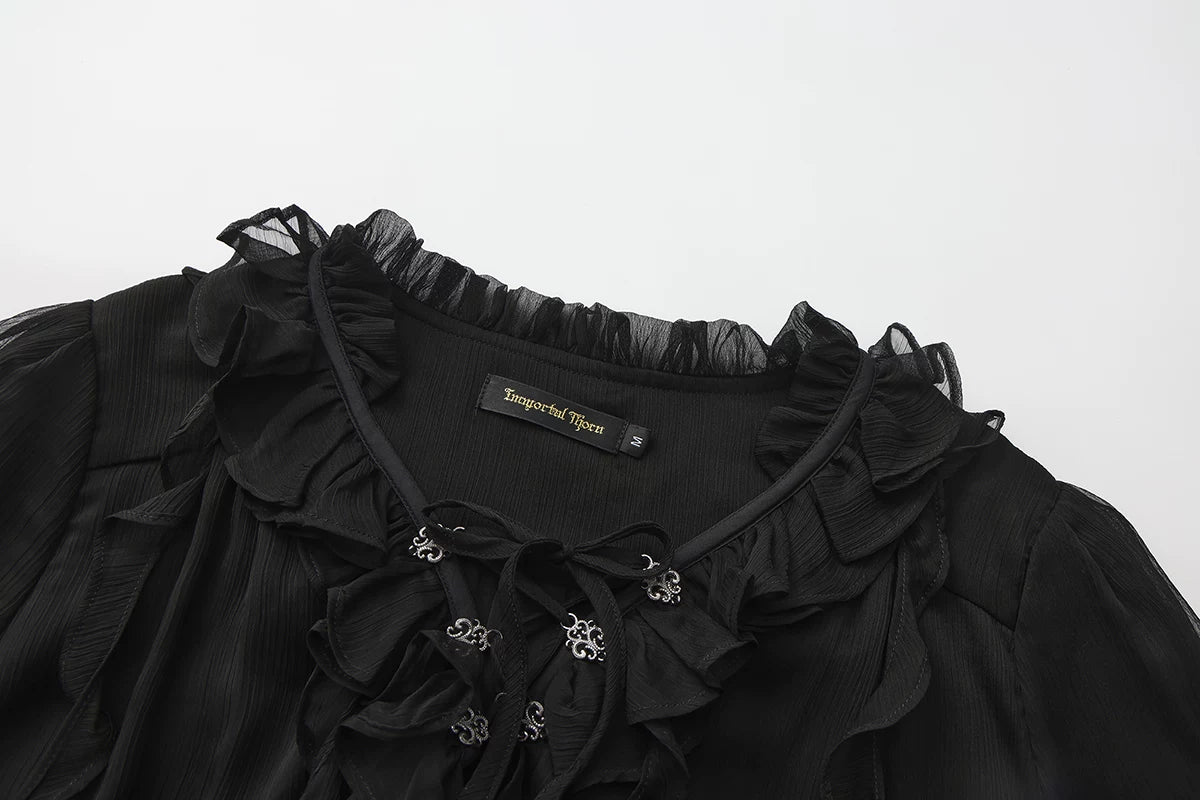 Eternal Treasure Voyage - Ouji Lolita Chiffon Blouse with Ruffles